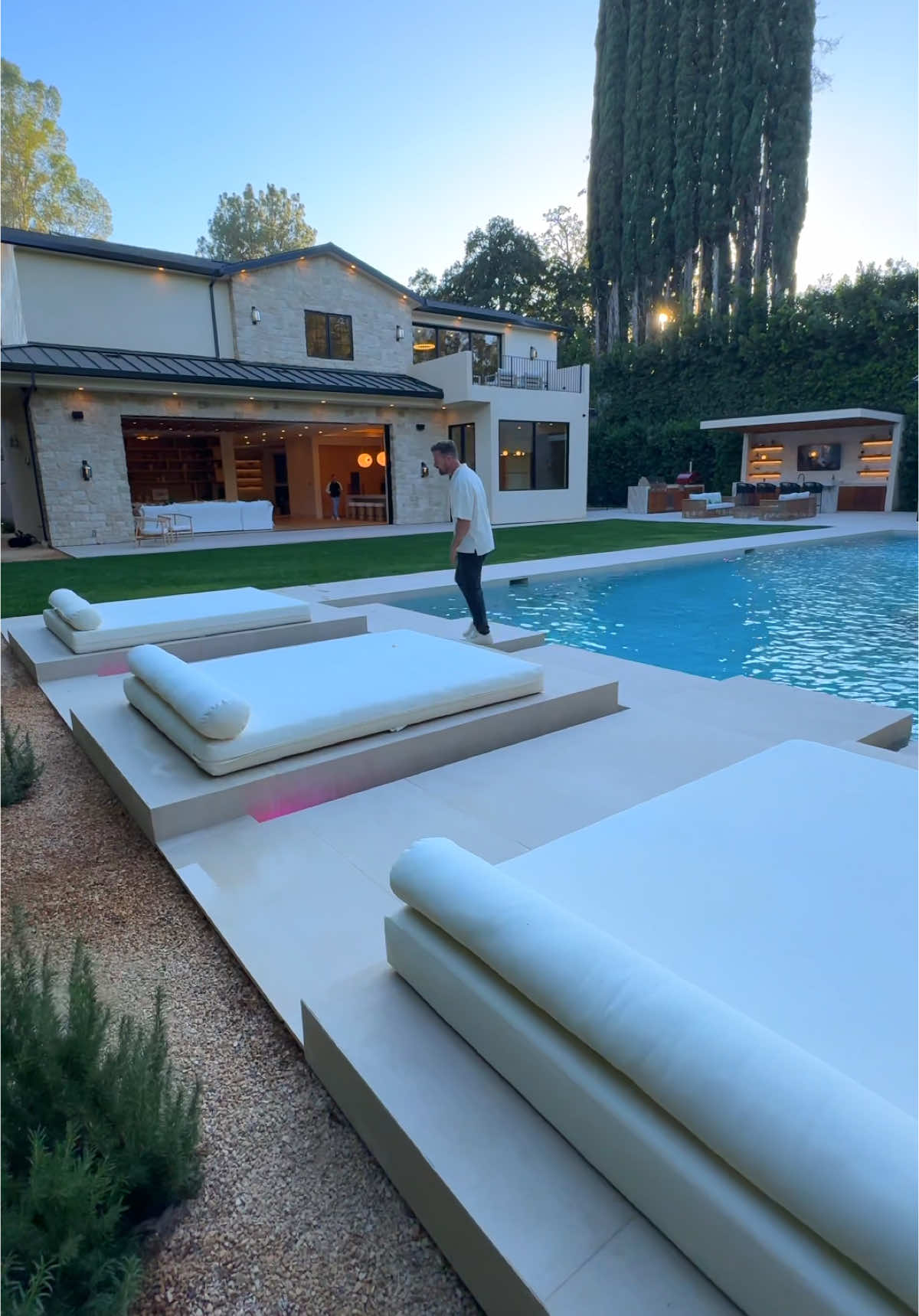 Replying to @Slowscan76 By popular demand, we slowed this yard tour down so you can take in every detail! ✨ #luxuryhomes #backyardgoals #pool #luxurybackyard #backyard 