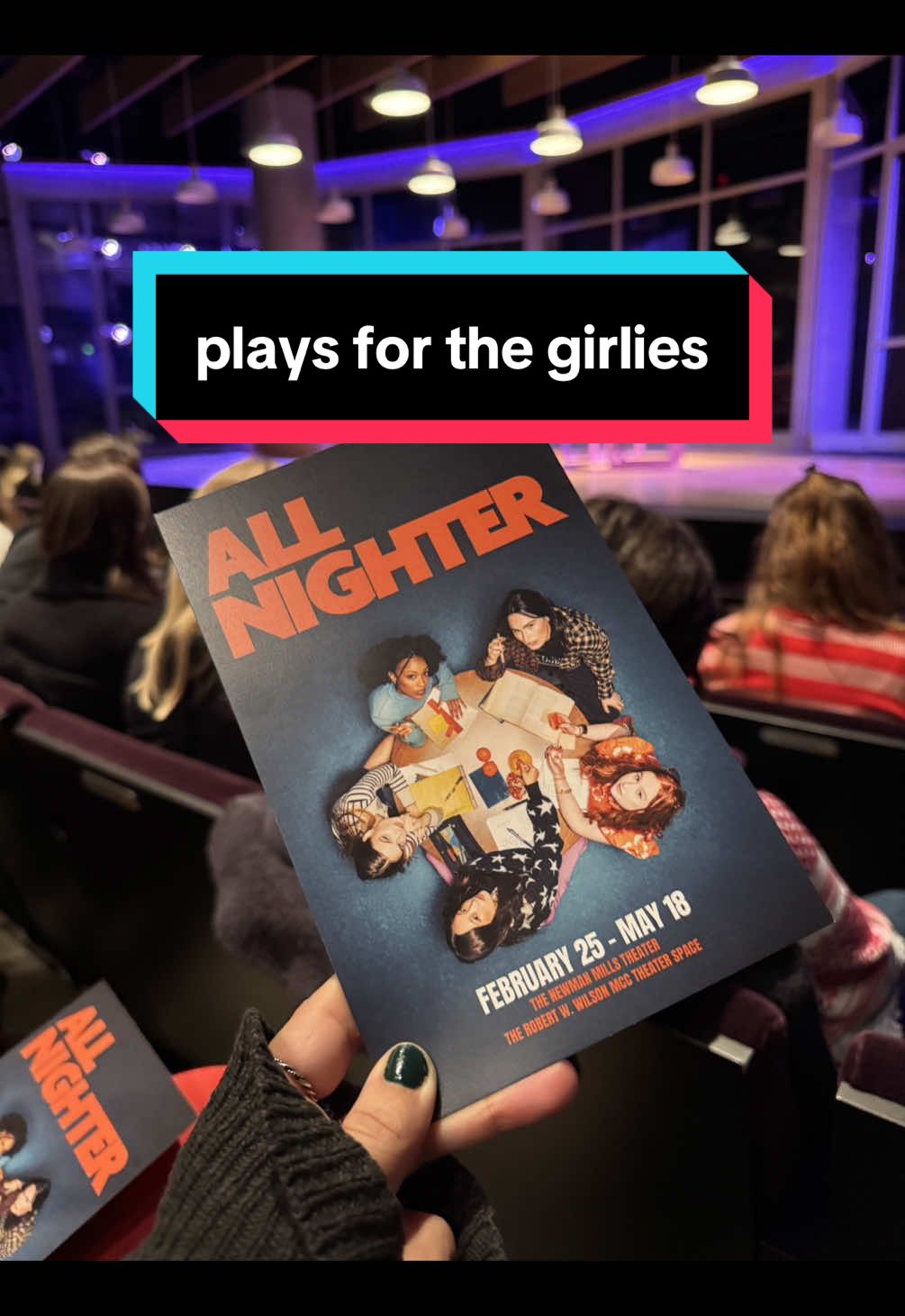 if you’re making a list of ‘for the girlies’ approved plays you must include @All Nighter ✨ #playrecommendations #allnighterplay #julialester #havanaroseliu #alyahchanellescott #kathryngallagher #kristineforseth #forthegirlies #ashseesallthetheater #theatrekids #offbroadway #offbroadwayplay #collegetheater #nyctheatre #theatrerecommendations 