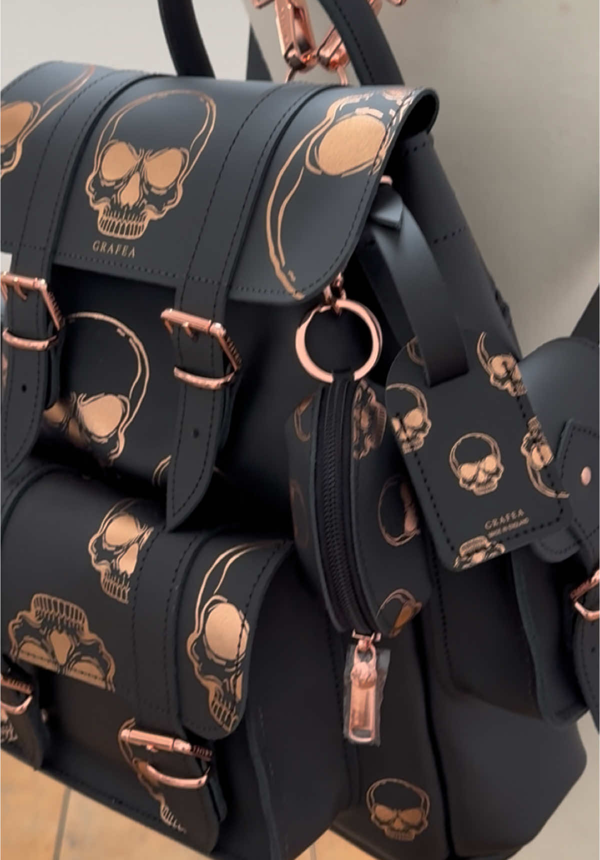 The Hari Ii rose gold skulls #backpack by Grafea #skulls #gotg #streetwear #fashionstyle 