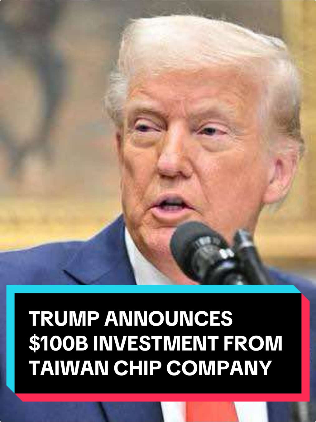 President #DonaldTrump announced a $100 billion chip manufacturing investment by #Taiwan Semiconductor Manufacturing Company. #news #newsweek #economy #politics