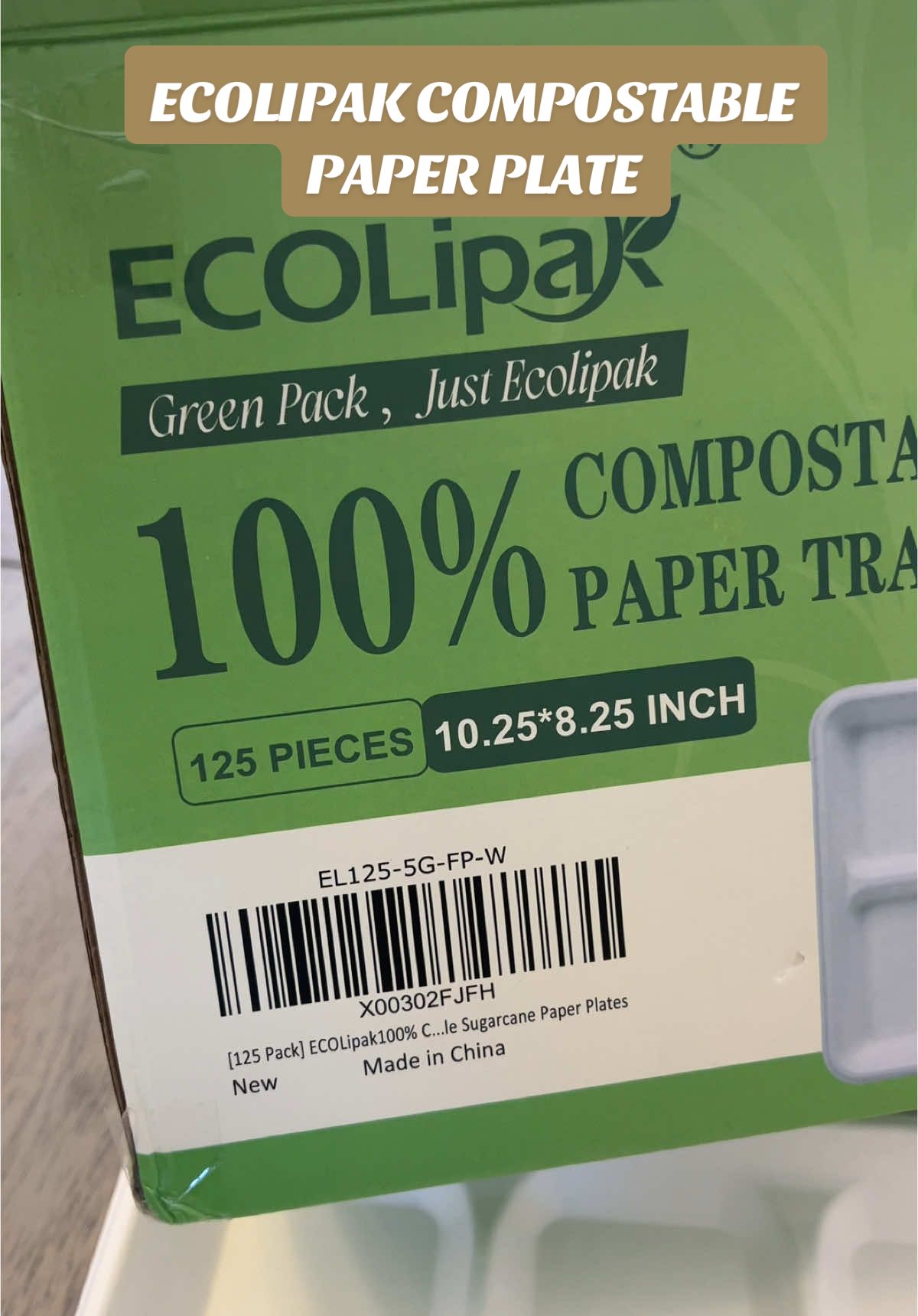 ECOLipak 100% #Compostable 5 Compartment #paperplate  Plates, 125 Pack Disposable Paper Plates, Heavy-Duty Biodegradable Sugarcane Plates, Eco-Friendly School Lunch Trays Sold by #ECOLipak @ECOLipak 