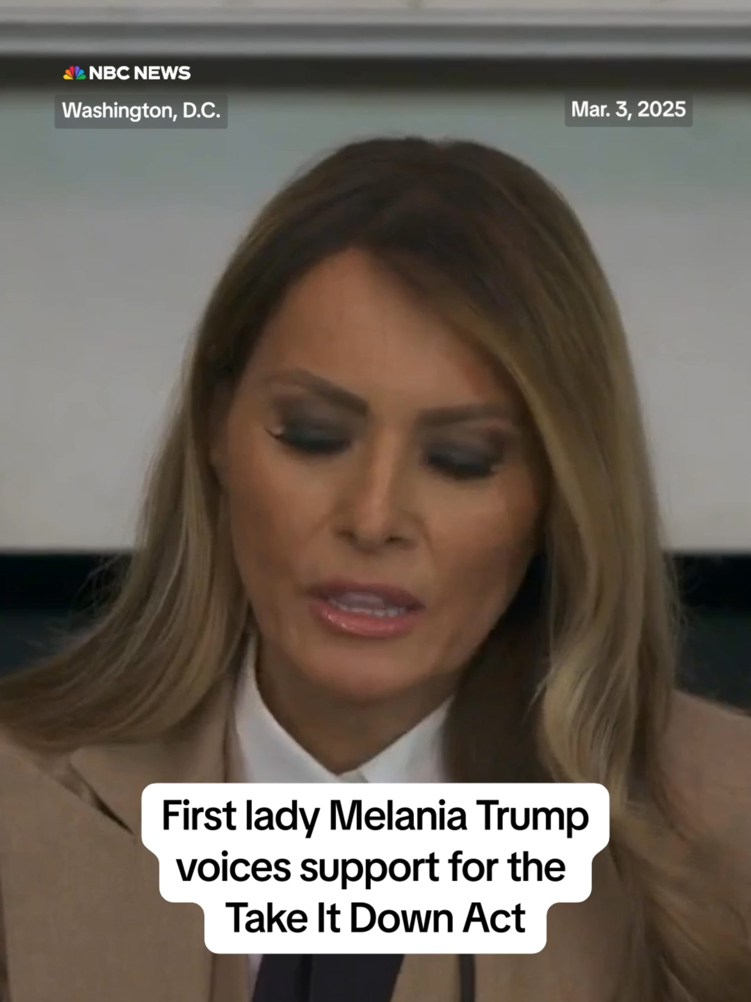 First lady Melania #Trump holds an event in support of the Take It Down Act, which would criminalize the nonconsensual publication of sexually exploitative images. The legislation passed the Senate, but not the House in the last Congress.