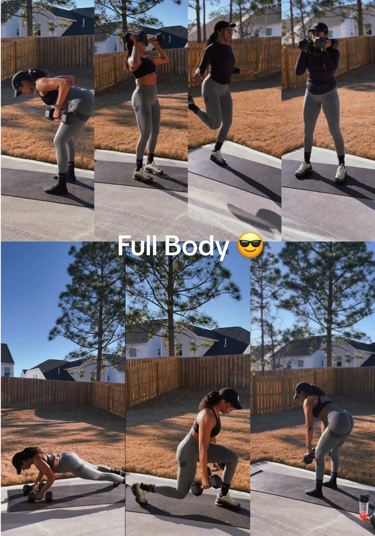 We are starting the week hitting all the muscles 💪🏽❤️‍🔥  Slow- Mind-Muscle connection  60 seconds WORK 20 seconds Rest  . Jump rope RDL’s Bent over row High squats Clean to press Backwards lunges Man makers 💪🏽 . . #fullbodyworkout #dumbbellworkout #athomeworkout #fitnessmotivation  #airmaxmonth #airmax95neon #airmax95 #sneakerhead 