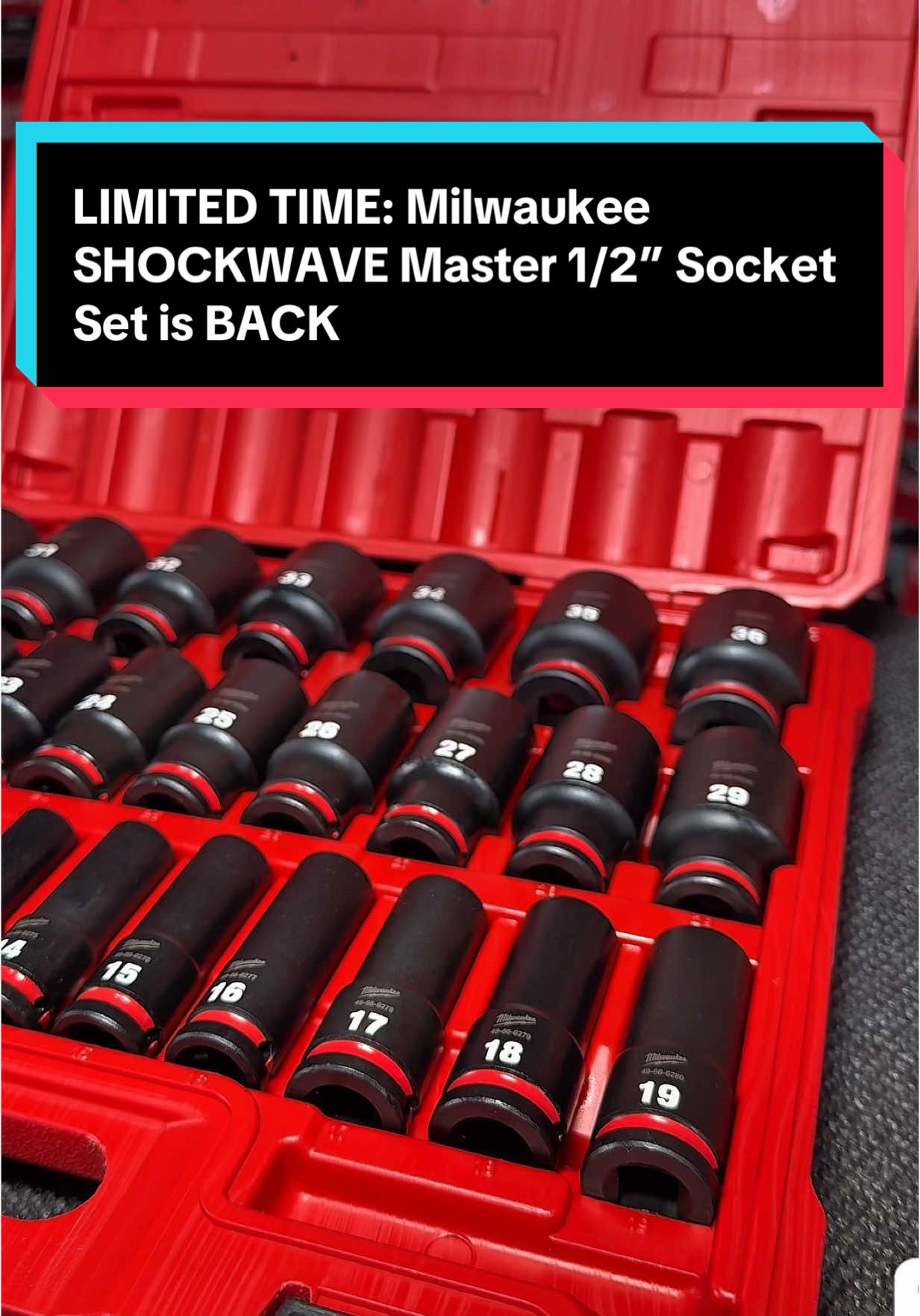 #milwaukeetools SHOCKWAVE Master 1/2” Deep Impact socket sets are back by popular demand!! We have the most affordable price on the internet! Order this deal quick while supplies last!! #powertools #tools #mechanic 