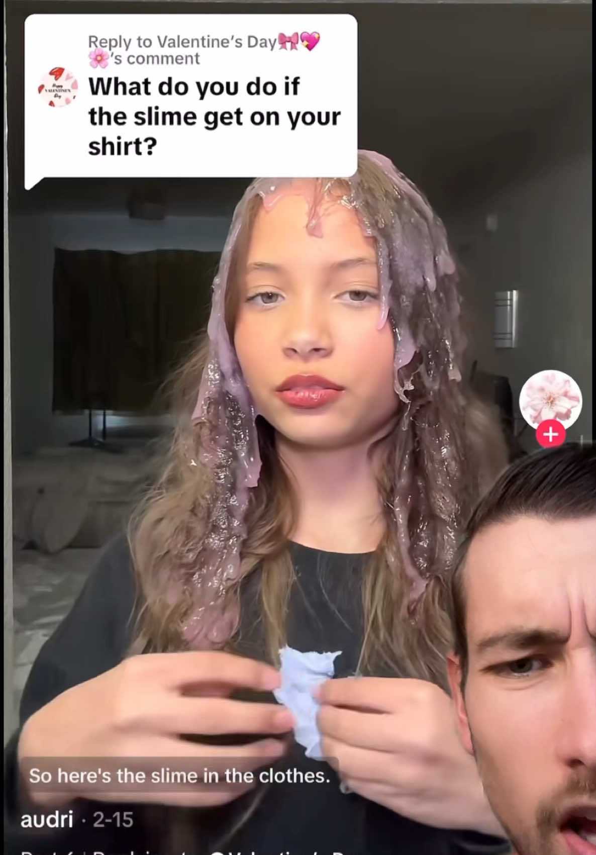 @audri what about the slime in your hair 😭 #slime #react #tiktok 