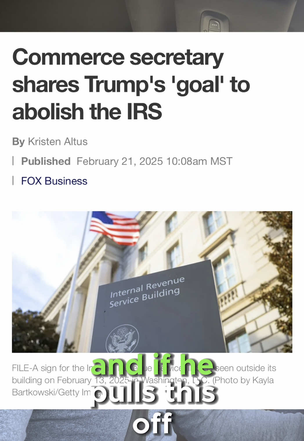 Can Trump eliminate the IRS?