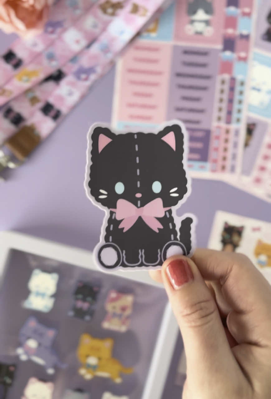 Plushie cat collection available on my website meowamorcreative.com 💕🥰 #supportsmallbusiness #artistsoftiktok #kawaiiaesthetic #catsoftiktok #stickershop 