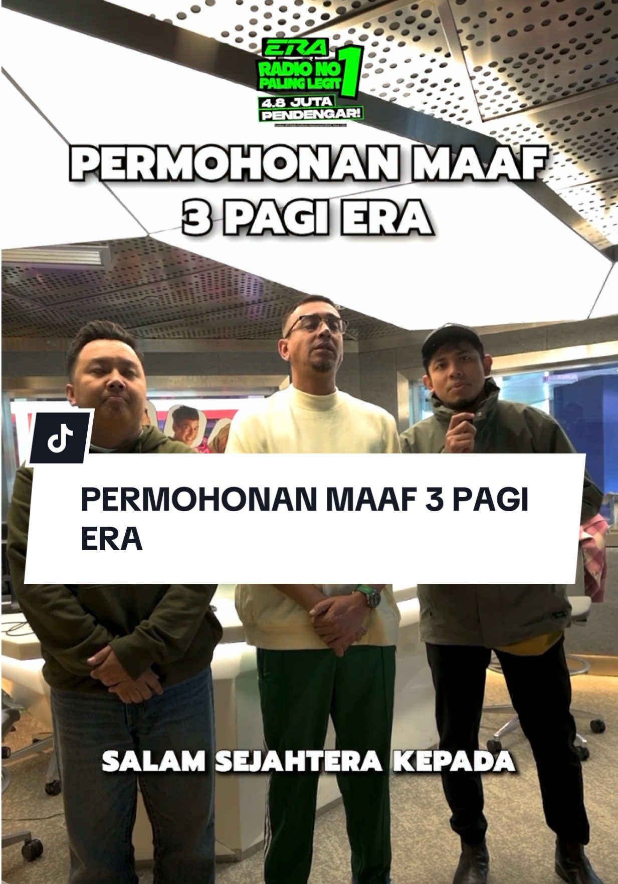 Kami dengan penuh rasa rendah diri memohon maaf atas kandungan kami baru-baru ini yang telah menyentuh sensitiviti ramai pihak khususnya rakan-rakan kami yang berbangsa India. Kami tidak pernah berniat untuk menyinggung mana-mana pihak, dan kami amat menghormati kepercayaan serta nilai setiap individu. Kami akan lebih berhati-hati di masa hadapan. Kami juga sentiasa terbuka untuk menerima segala komen dan kritikan untuk memperbaiki diri kami terutama daripada pendengar setia ERA. Sekali lagi, kami menyusun jari memohon maaf di atas kesilapan tanpa sedar yang kami lakukan. Maafkan kami. #sharERA 