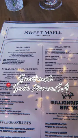 If you haven’t tried Millionaire’s bacon , you’re missing out 👀 get rid of your FOMO and head down to sweet maple in Santa Monica , the perfect spot for all of your brunch staples with an elevated Asian twist.  #sweetmaple #santamonica #laeats #brunch #brunchdates #brunchtime #asianfood #fusion 