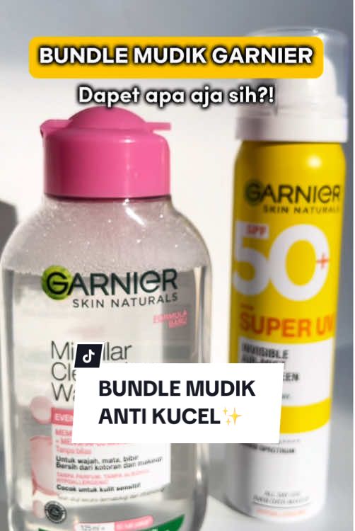 ADA PAKET BARU NIH 🙌 Biar perjalanan panjang tetap fresh! 😍 Paket Bundle Mudik dari Garnier siap nemenin kamu! Proteksi UV ✅ Kulit bersih & fresh ✅ Mudik jadi makin nyaman! Yuk checkout di #keranjangkuning 💛 #GarnierIndonesia #GarnierCleanserSecerahSerum #Skincare #SkincareTips #SkincareRoutine #rekomendasiskincare #Sunscreen #MicellarWater 