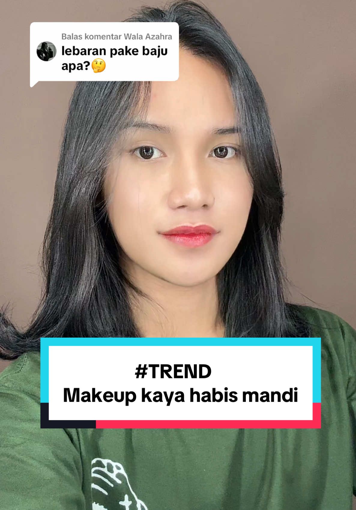 Membalas @Wala Azahra Gimana fresh banget kan?!😚✨ #makeupkayahabismandi #gayadirumah #freshlook #barbiecianjur 