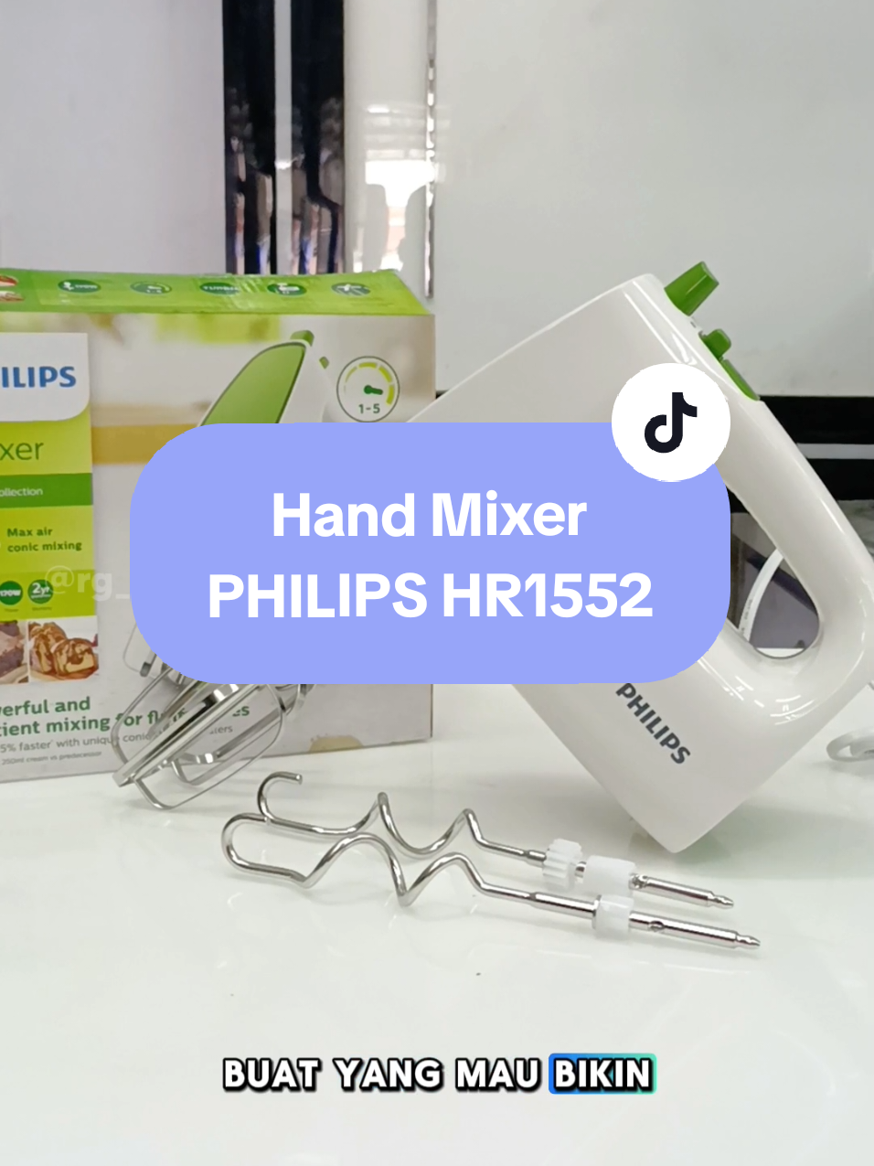Rekomendasi hand mixer Pihilips HR1552 yang bikin adonan kue lebih cepat dan lembut. #philips #handmixer #mixer #fyp #cuantanpabatas 
