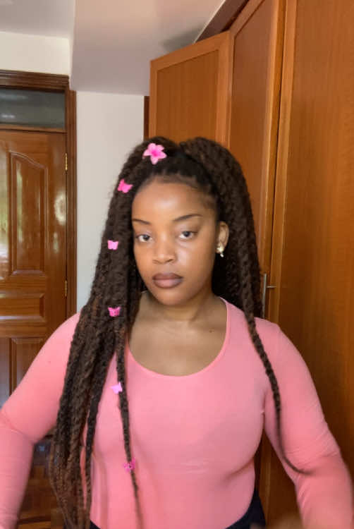 Quick, easy, cutesy and interesting way to style your braids💕✨ #stylingbraids #quickhairstyles #marleybraids #marleytwists #hairclips #braids