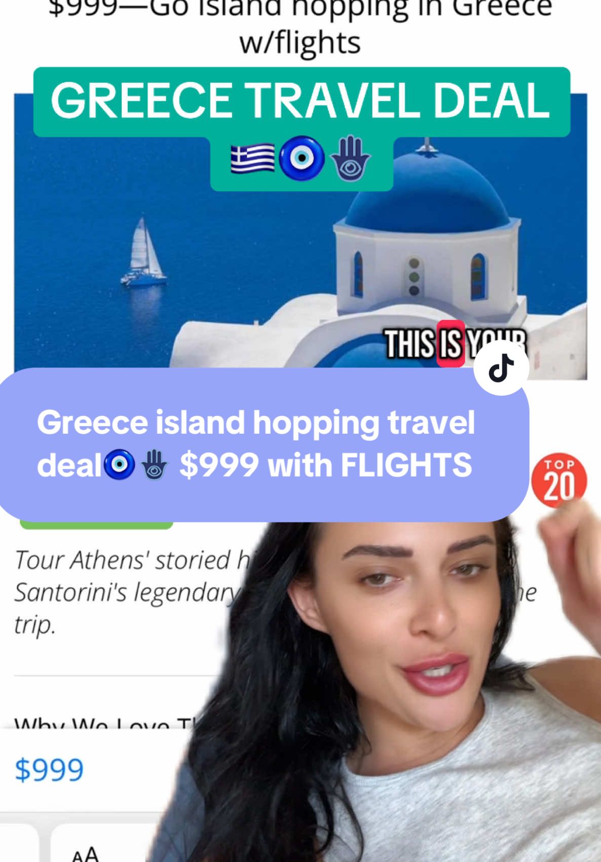 GREECE IS CALLING LADIES🧿✨ for $999 for a week of hotels, tours, and ROUNDTRIP FLIGHTS…. Are you booking? Love this deal #budgettravel #traveldeals #traveldeal #traveldealplug #traveltiktok #greece #greecetravel #travelgreece #visitgreece #greekislands #summervacation #greecevacation #greecetrip #athenstravel #santorinigreece #santorinitravel #mykonosgreece #mykonostravel 