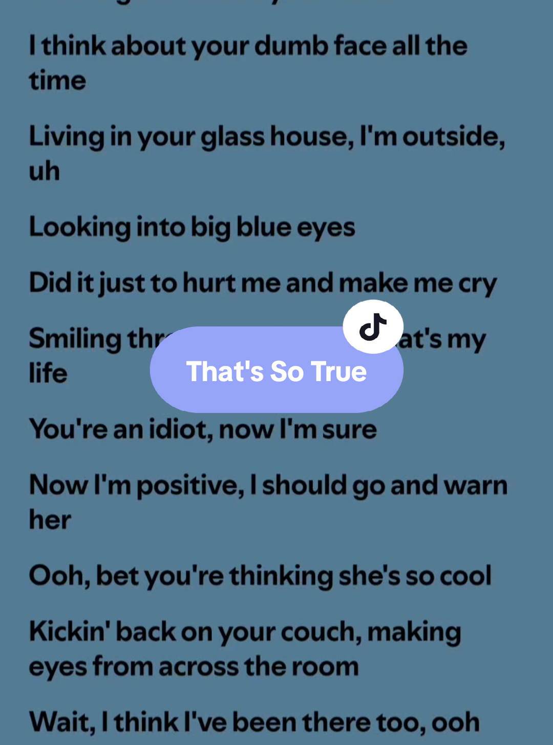 That's So True🎶 by: Gracie Abrams #thatssotrue #lyrics #spotify #kantakamuna🎤🎶 #oooooomerr_ #fyp 
