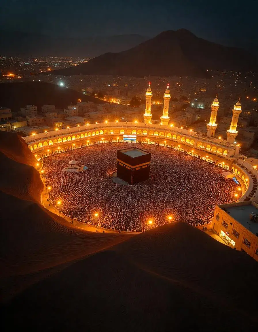 Madinah, the City of the Prophet, shines bright A beacon of faith, where Islam's history takes flight The Masjid an-Nabawi, a mosque of grandeur and might Where the Prophet Muhammad's tomb is a sacred sight The city's streets are lined with date palms, green and tall A tranquil oasis, where faith and peace enthrall Madinah's rich history and heritage are palpable and real A place where Muslims from all over the world come to feel The city's warm hospitality and welcoming smile Make it a place of pilgrimage, worth traveling a long while.