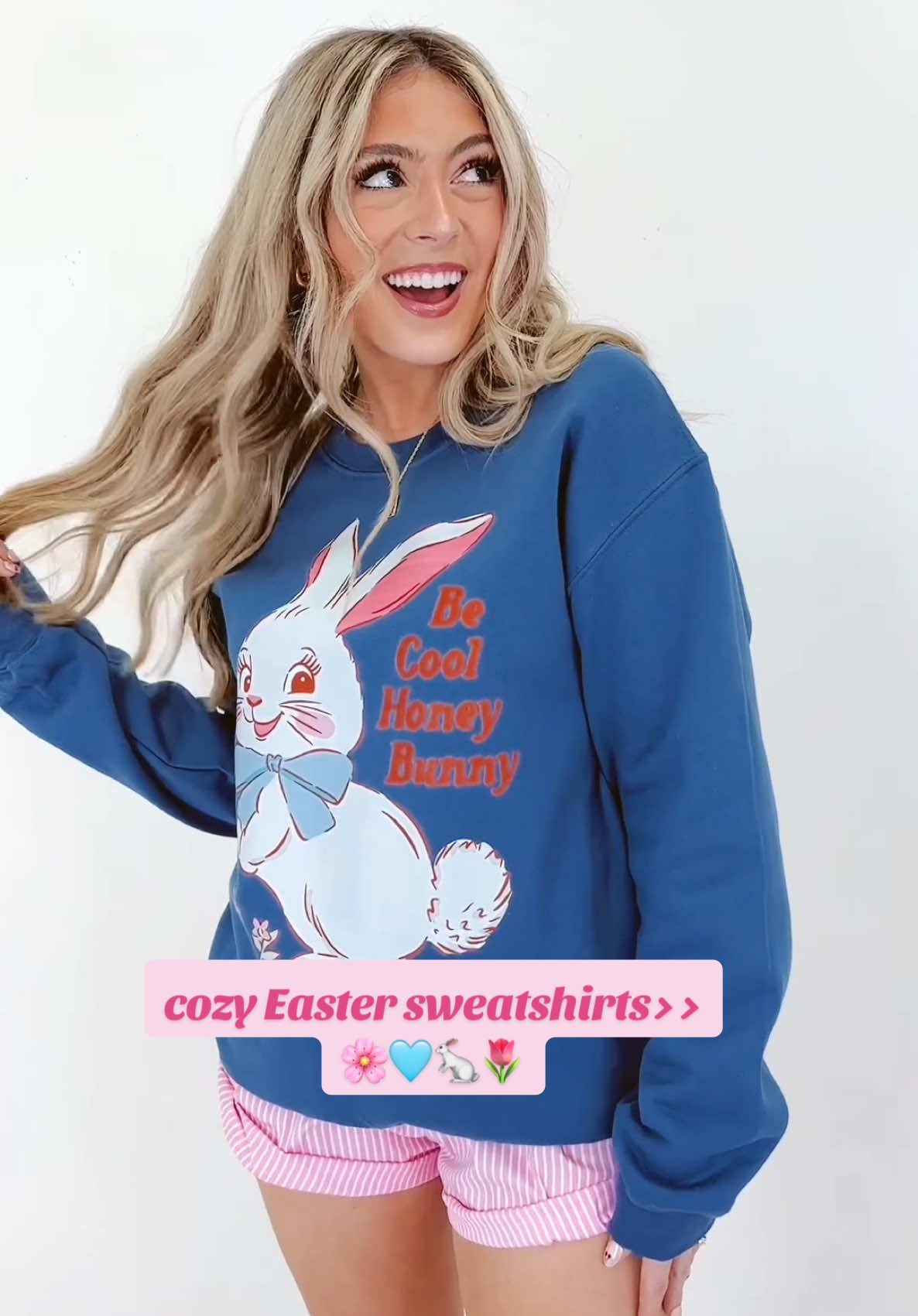 ready for a cute & cozy Easter 🤭🌷🐰🐣 #easter #eastershirt #spring #springoutfit #springcolors #easterbunny #eastergraphics 