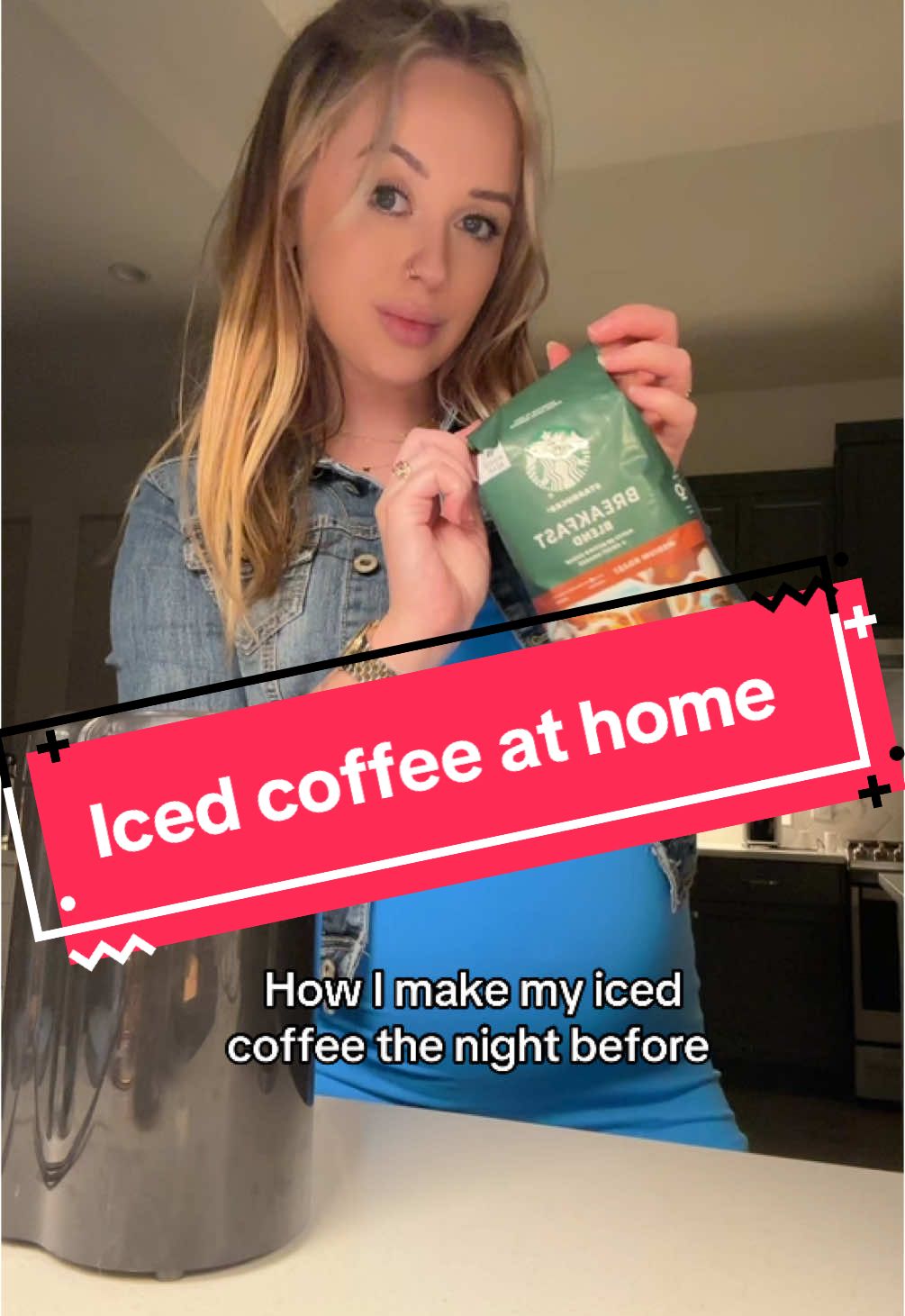 How to make iced coffee the night before to save you time in the morning.  - I use @Starbucks Breakfast Blend and my @Ninja Kitchen coffee machine.  #icedcoffeeathome #coldbrewcoffee #homecoffee 