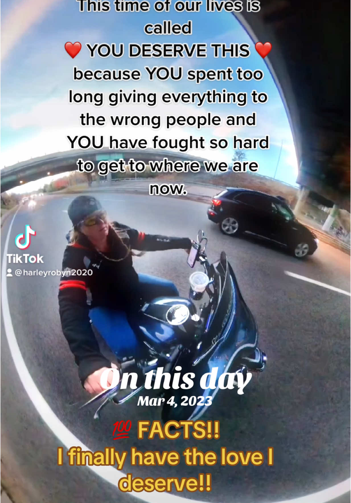 #onthisday #dontsettle #findyourperson #lifeisshort #longdistancerelationship #lovestory #harleyridingtattedmom #relatable #fyp 