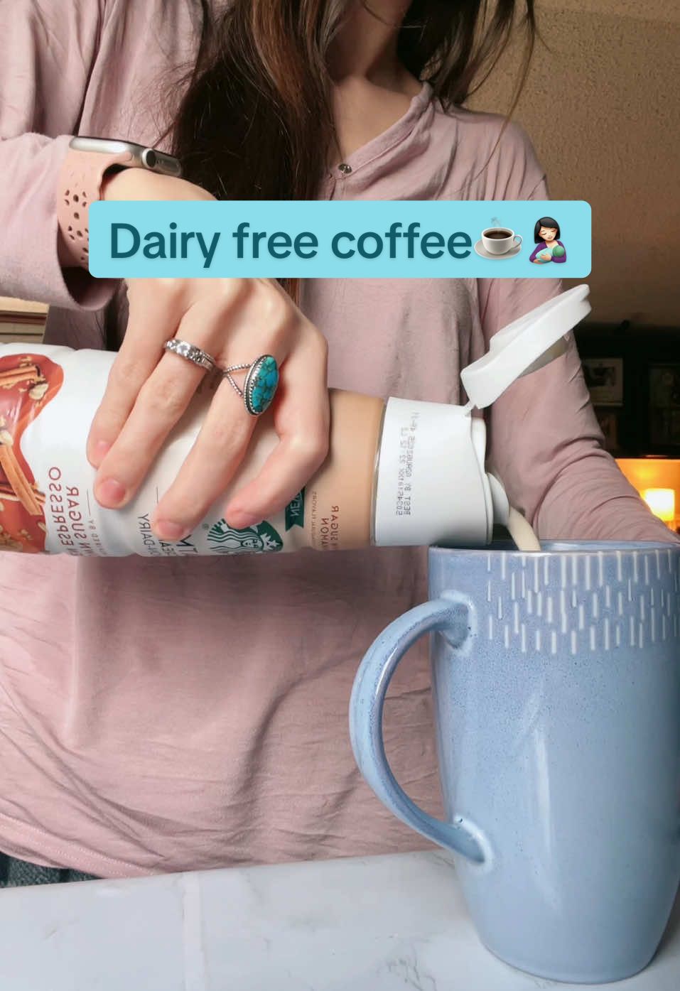 Best dairy free coffee combo 🤤☕️ ignore the spit up stains on shirt🙃 #momlife #coffee #breastfeeding #dairyfree #nondairy #momtiktok #malloryroh