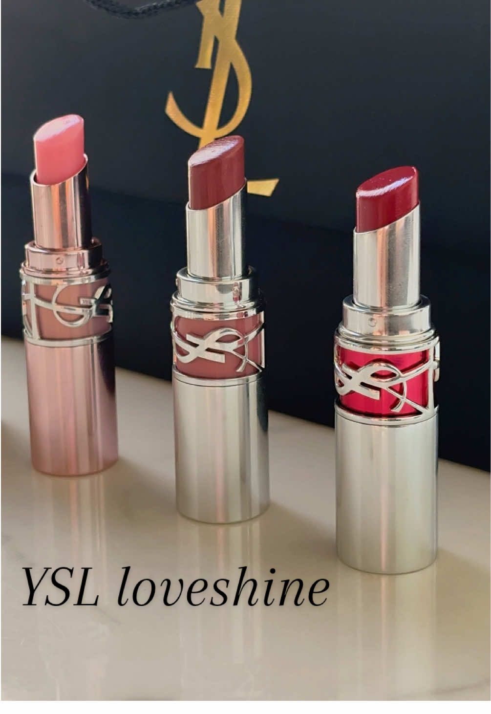 Obsessed with the YSL loveshine collection, thank you @YSL Beauty 💖  #yslloveshine #yslbeauty #Loveshine #beauty #unboxing #aesthetic #luxury 