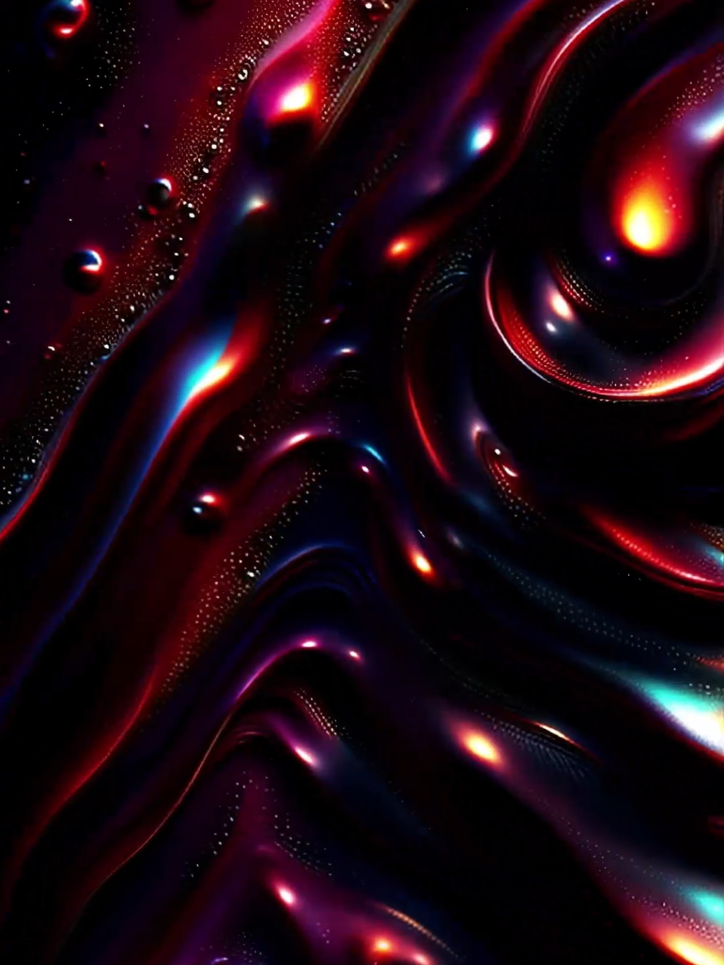 Velvet and Oil. A mesmerizing fusion of deep crimson velvet and slick, iridescent black oil unfolds in hypnotic motion. The two liquids swirl and collide, creating curling waves and shifting reflections that shimmer like liquid metal. The rich textures and dynamic flow form an ever-changing abstract dance, blending softness with intensity. This 4K widescreen live wallpaper (16:9) brings an elegant yet mysterious visual experience to your screen. #velvetandoil #liquidfusion #abstractmotion #livewallpaper #livewallpaper4k #widescreenart #16x9visuals #dynamictextures #fluidmotion #aiwallpapers #darkaesthetic #luxuryvisuals #hypnoticflow #exclusivecontent #subscriberonly 