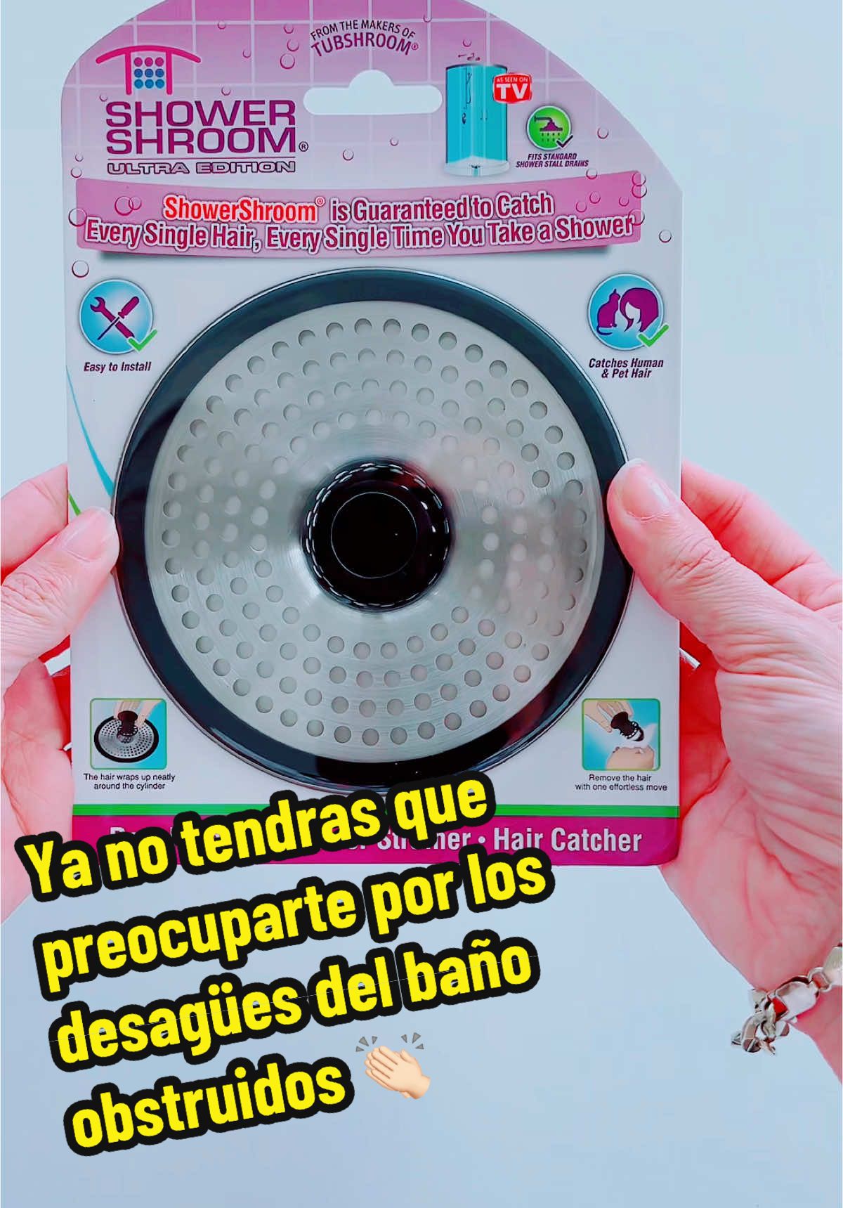 Ya no tendras que preocuparte por los desagües del baño obstruidos con este protector de desagüe para ducha 👏🏻 #bathroom #showershroom #shower #drainprotectorbathtub #stainlesssteel #barhroomaccessories #bathroommakeover #bathroomgadgets 