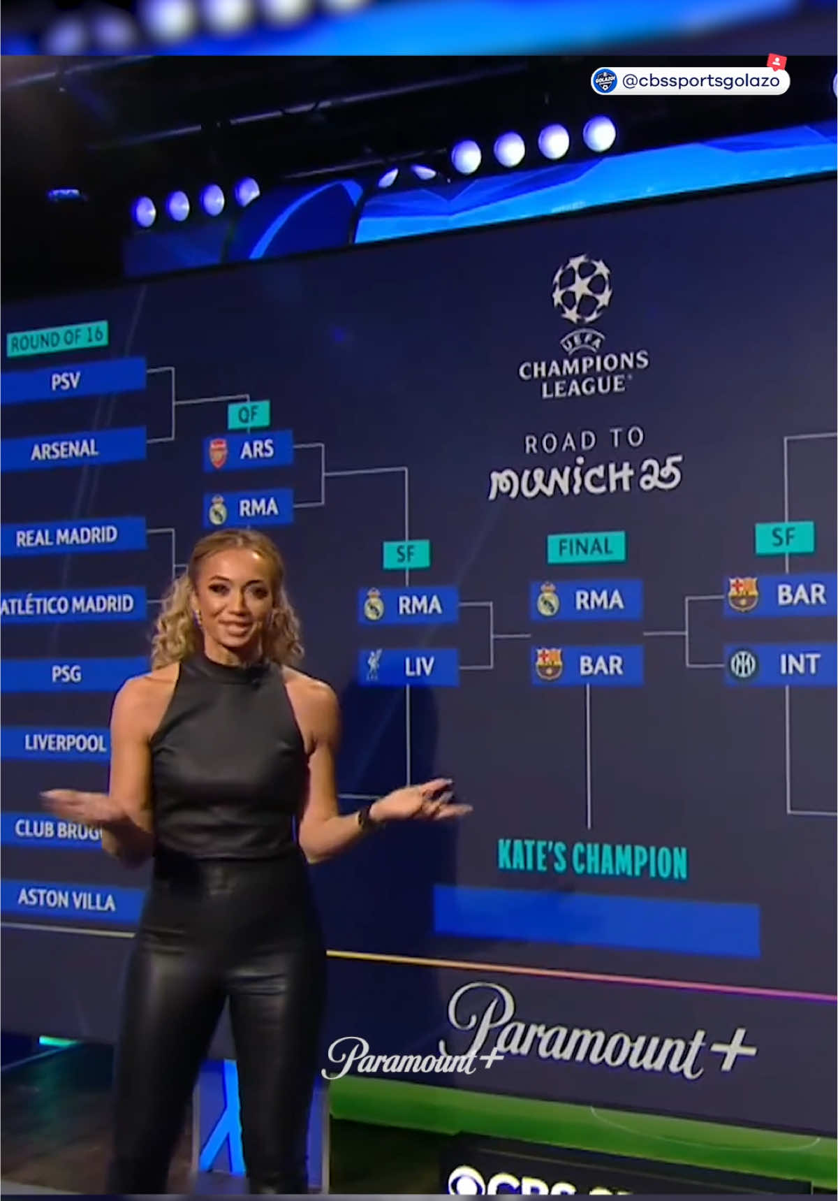 The “are you stalking me?” right at the end from @23carra to Kate 😭 #UCLToday #ChampionsLeague #UCL 