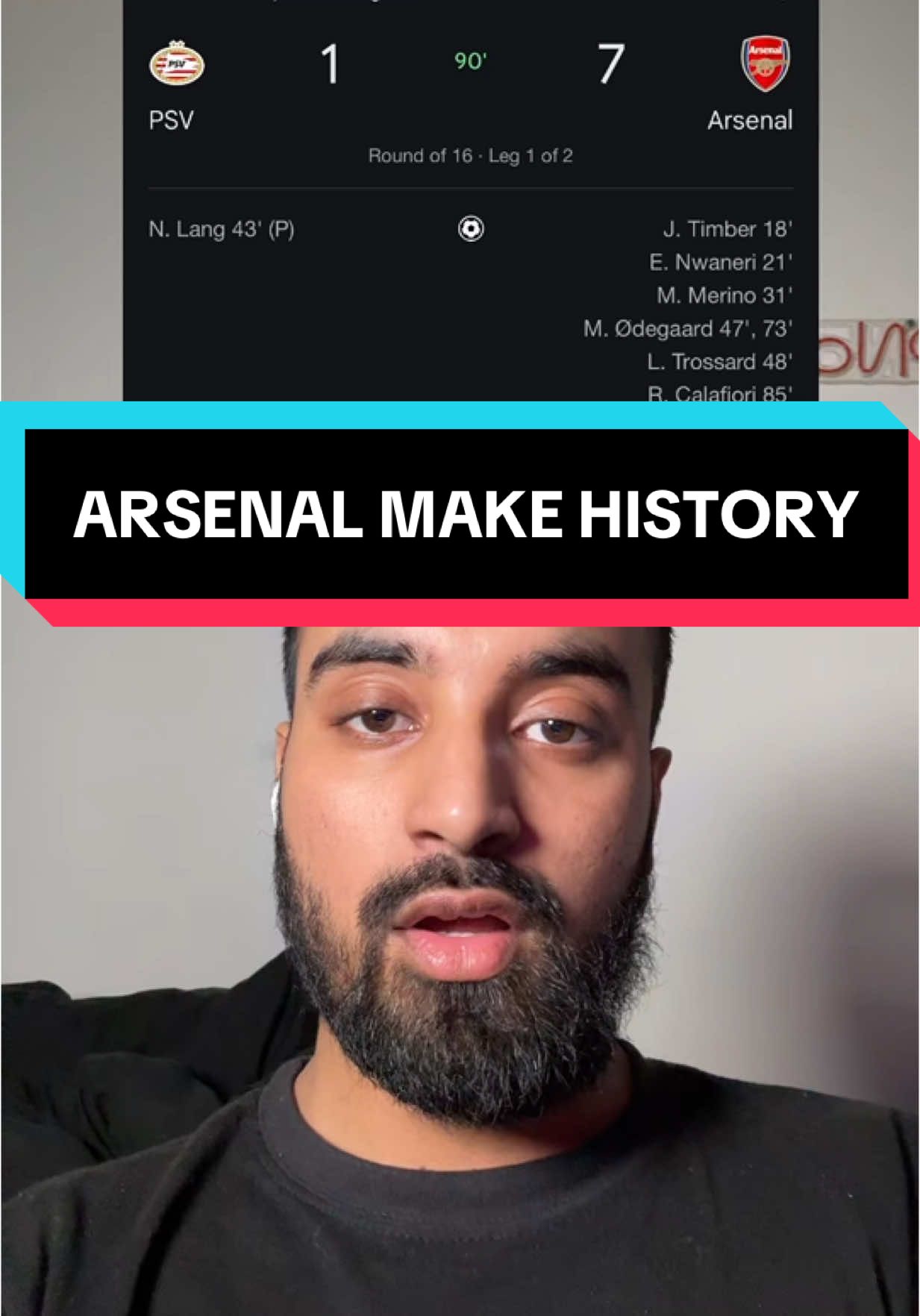 PSV 1-7 Arsenal full time reaction highlights #psv #arsenal #nayeemutd #nayeem 