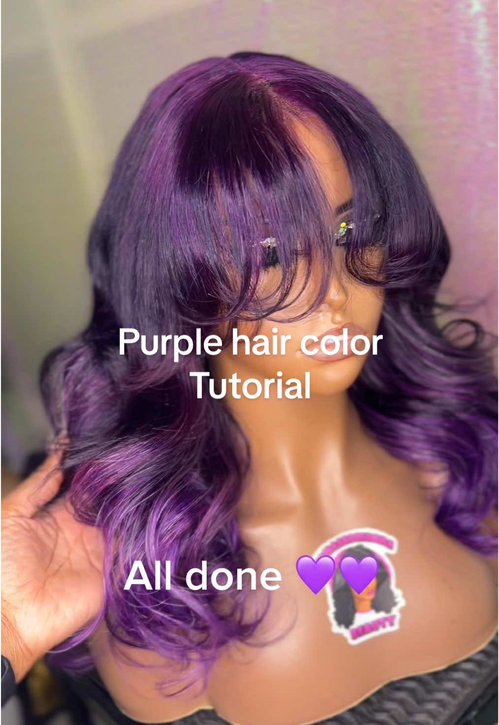 15 minute  Purple (Eggplant) hair color tutorial 💜 #adorehaircolor #adorepurplerage #purplehair #purplehaircolor #hairtutorial 