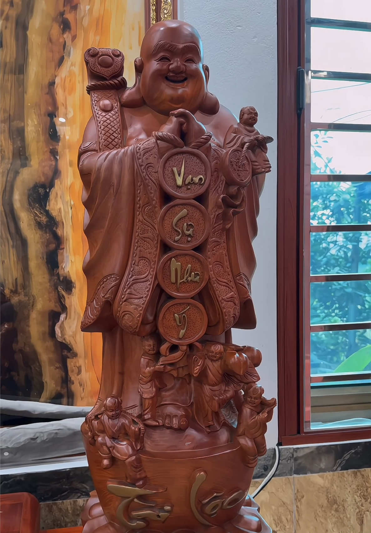 Tượng Di Lặc Gỗ Hương Đá KT:50cm decor phòng phòng khách trang trí nhà #xuhuong #xuhuongtiktok #xuhuongthinhhanh #lenxuhuong 