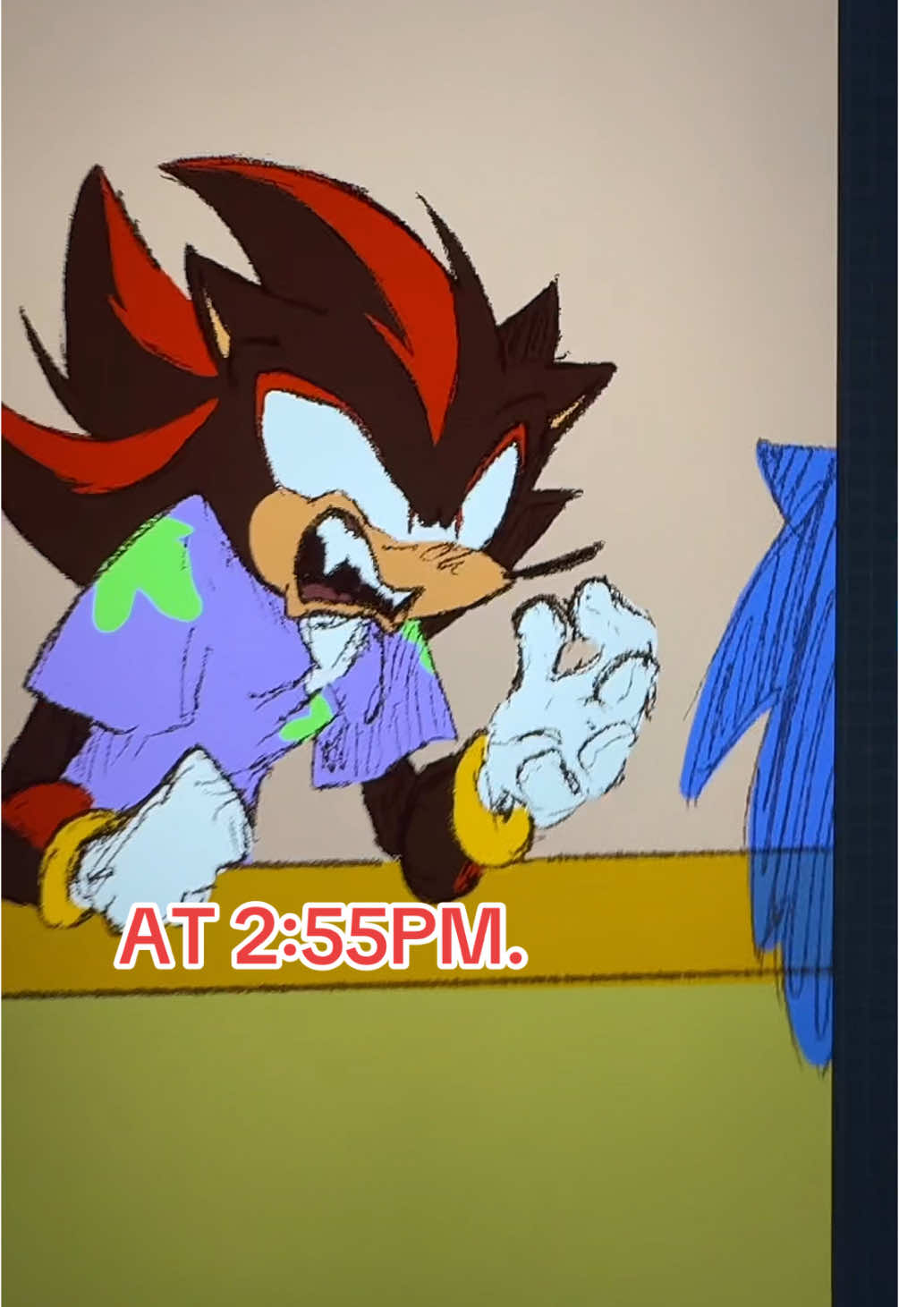 [credit to @💥 for the original!] for context, sonic is hiding under the counter to “surprise” shadow #sonicthehedgehog #sonic #shadowthehedgehog #shadow #sonicboom #boomsonic #boomshadow #sonicfanart #sonicmovie #sonicgames #sth #fanart #sonicfanart #digitalart #shtpost #fyp #sonadow #mehburger #animatic #sonicandshadow #sonicmovie 