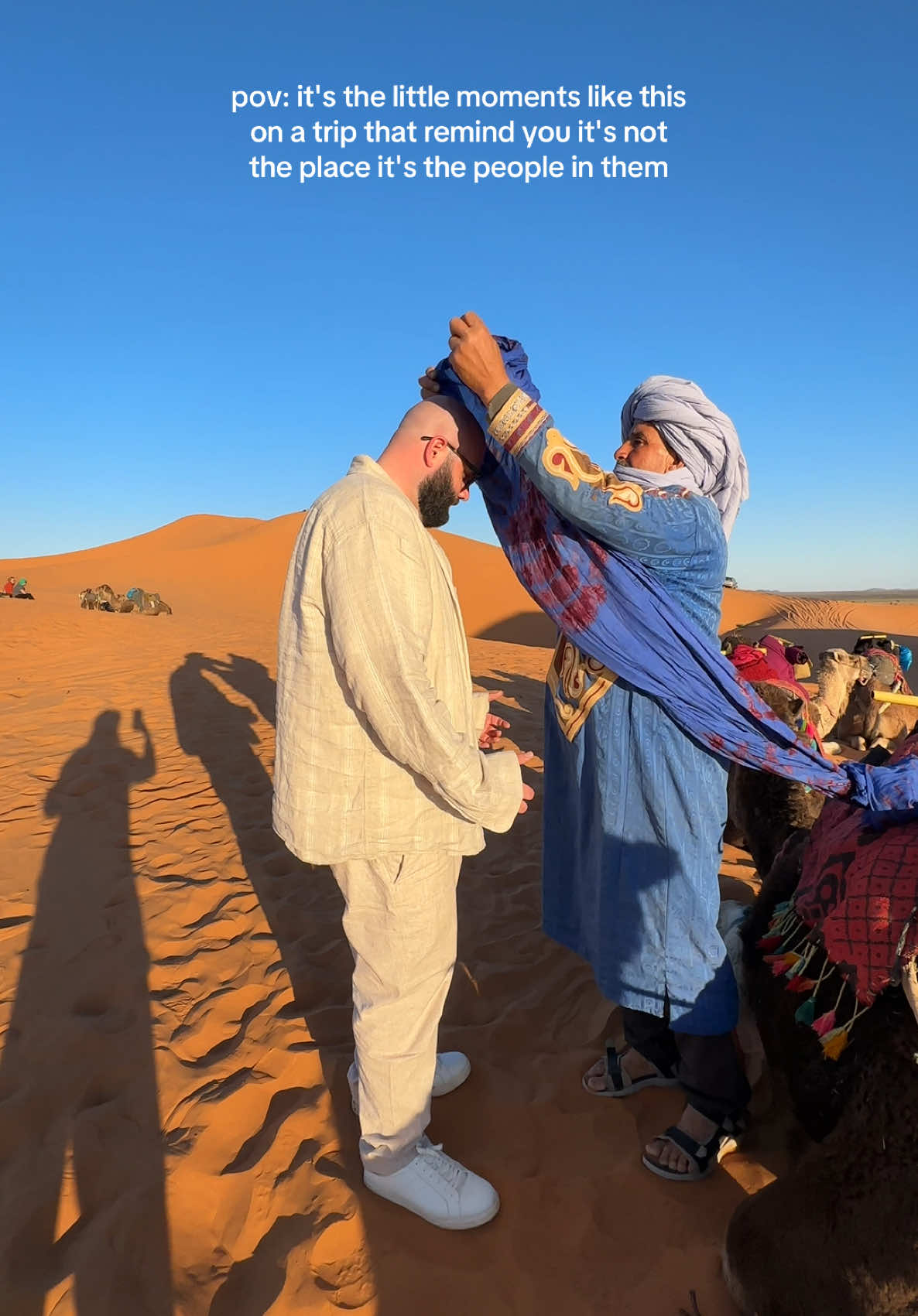 The time he took to make sure it was right 🥹 #marrakech #merzougadesert #morocco #travel 