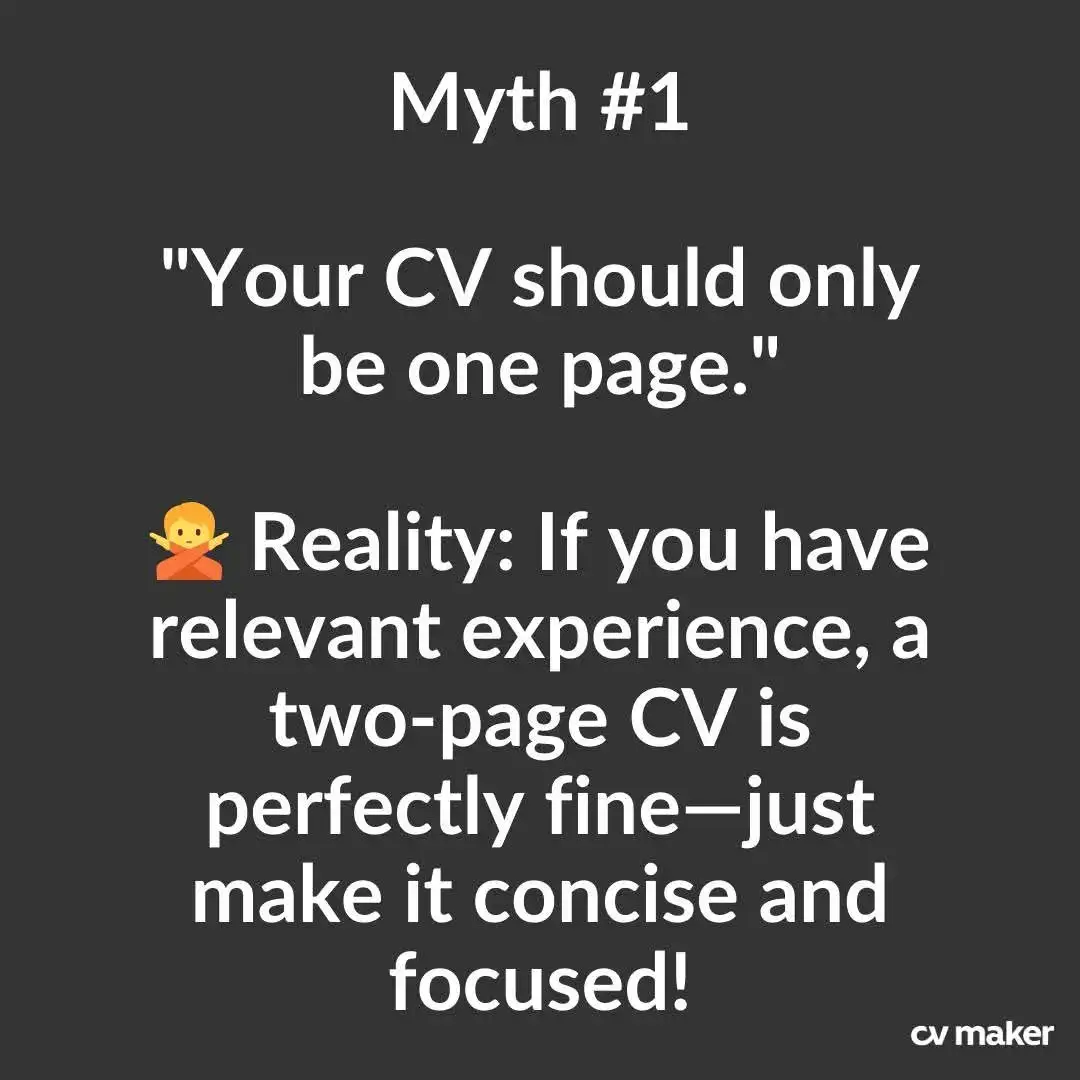 Myths about a perfect CV