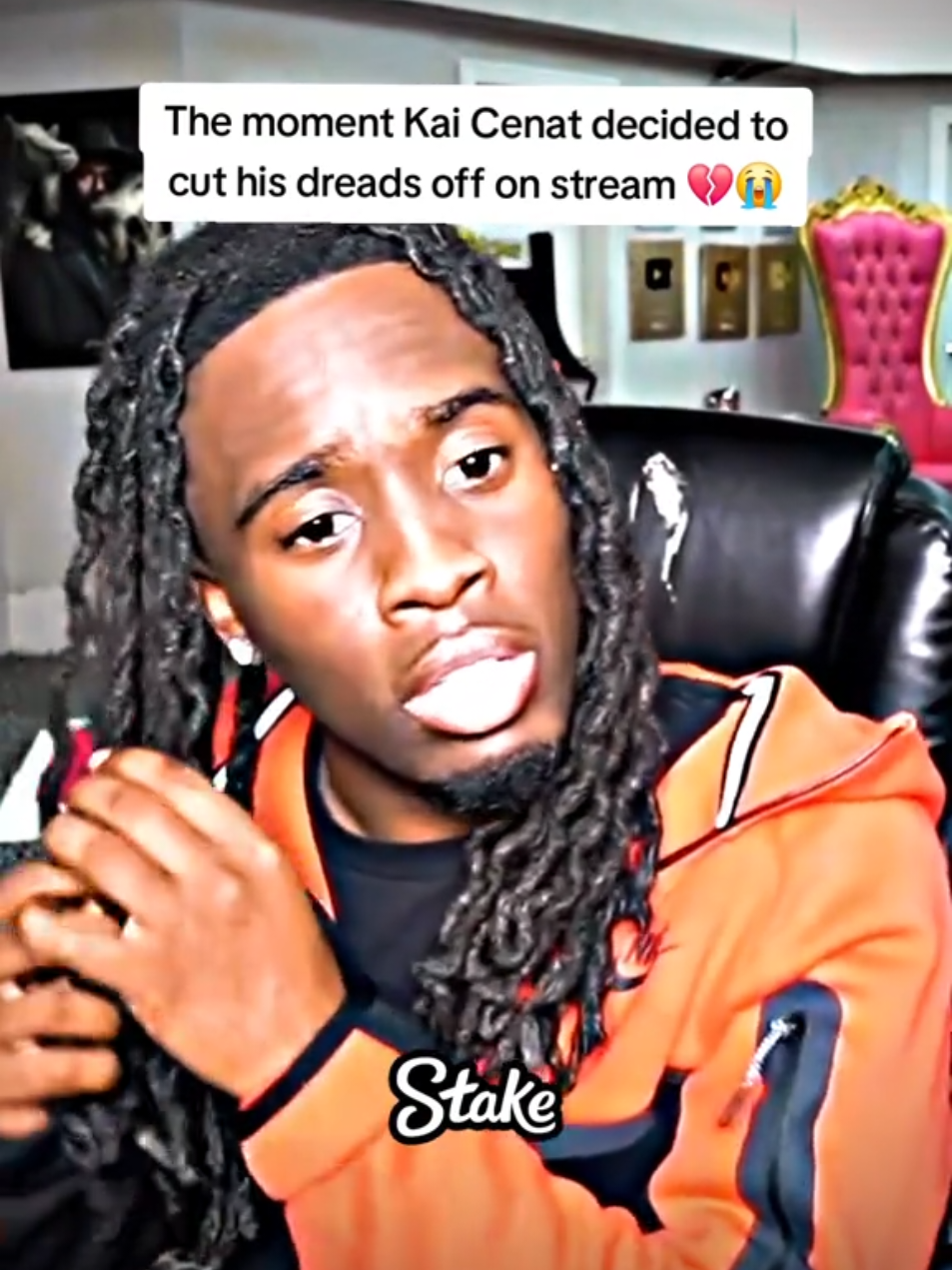 The moment Kai Cenat decided to cut his dreads off on stream 💔😭 #kaicenat #fyp 