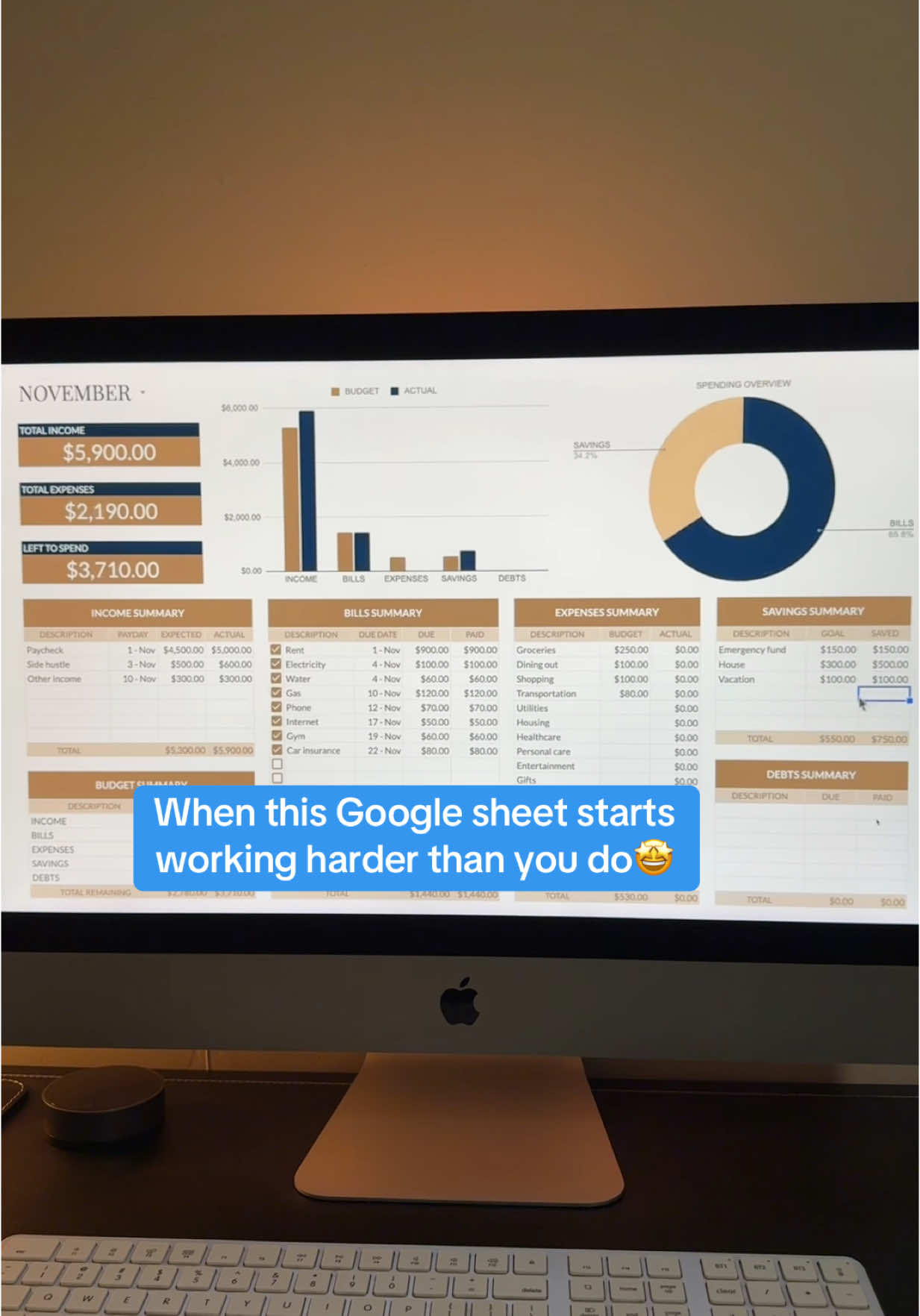 This is the first time my money has actually lasted 🥹 #fyp #budgeting #budgettracker #budgettemplate #paycheck #paychecktopaycheck #viral #excel #googlesheets #spreadsheet #spreadsheets #spreadsheettips #budgethacks #googlesheetstemplate #exceltemplate