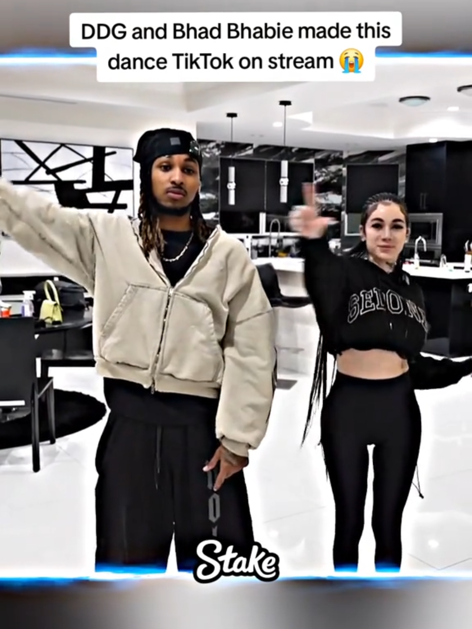 DDG and Bhad Bhabie made this dance TikTok on stream 😭 #ddg #bhadbhabie #fyp 