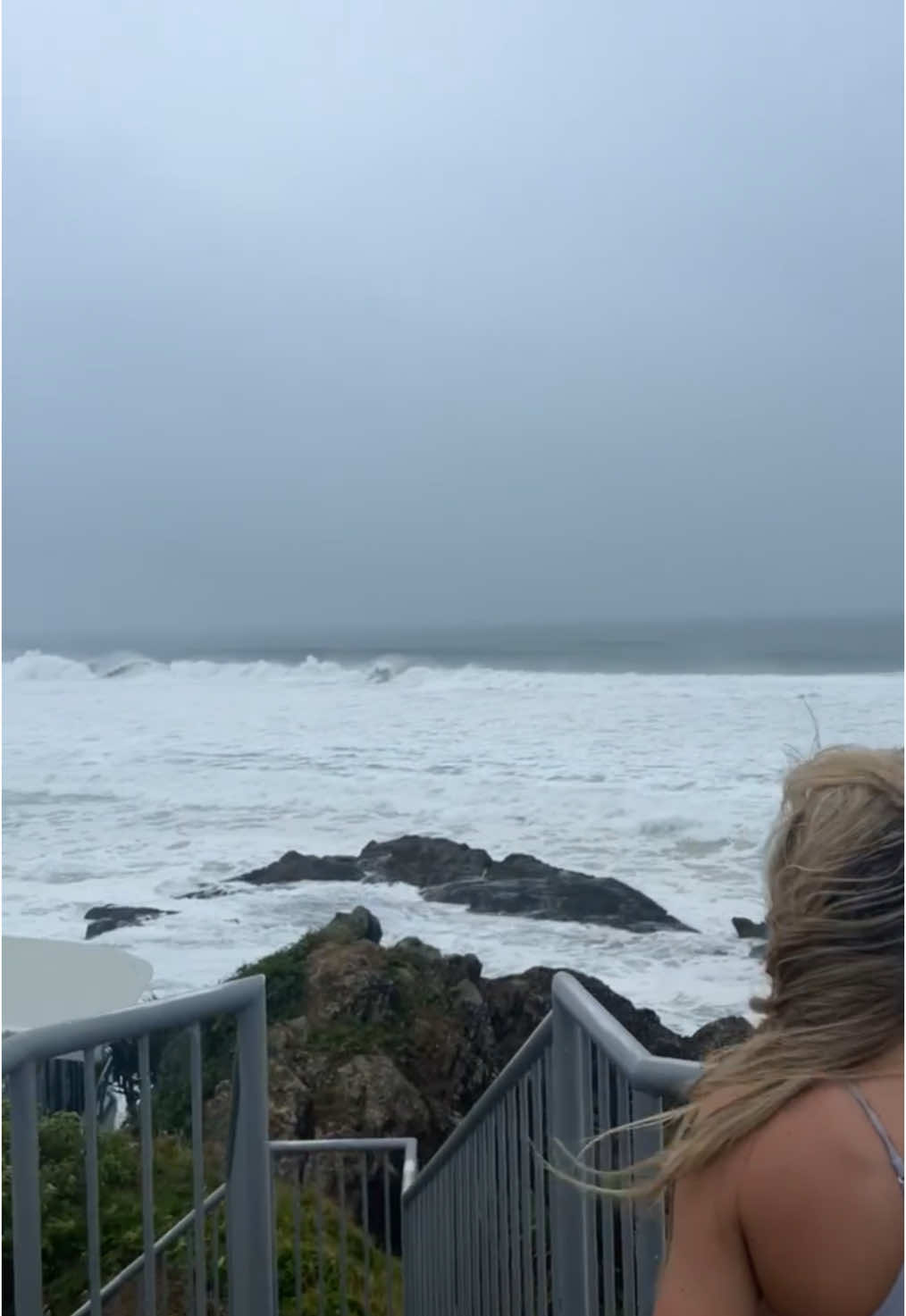 cyclone alfred has trapped us and destroyed the road @ Currumbin beach #cyclone #cyclonealfred #goldcoast #currumbin 