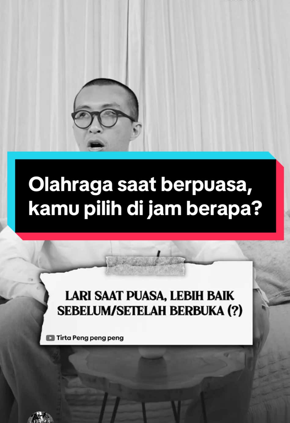 Olahraga saat berpuasa. Kamu lebih suka di waktu kapan? - sebelum berbuka? - setelah berbuka? - setelah tarawehan? - sebelum saur? - normal pagi hari #fyp #edukasi #drtirta #olahraga #puasa 