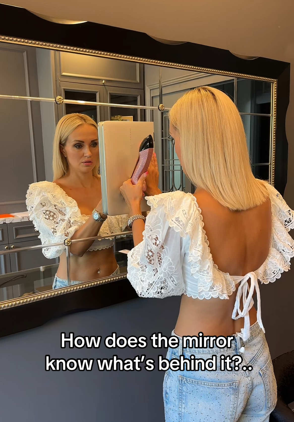 Can someone explain 🤷‍♀️ #mirror #mumof2 #mumlife #over40 #momoftiktok 