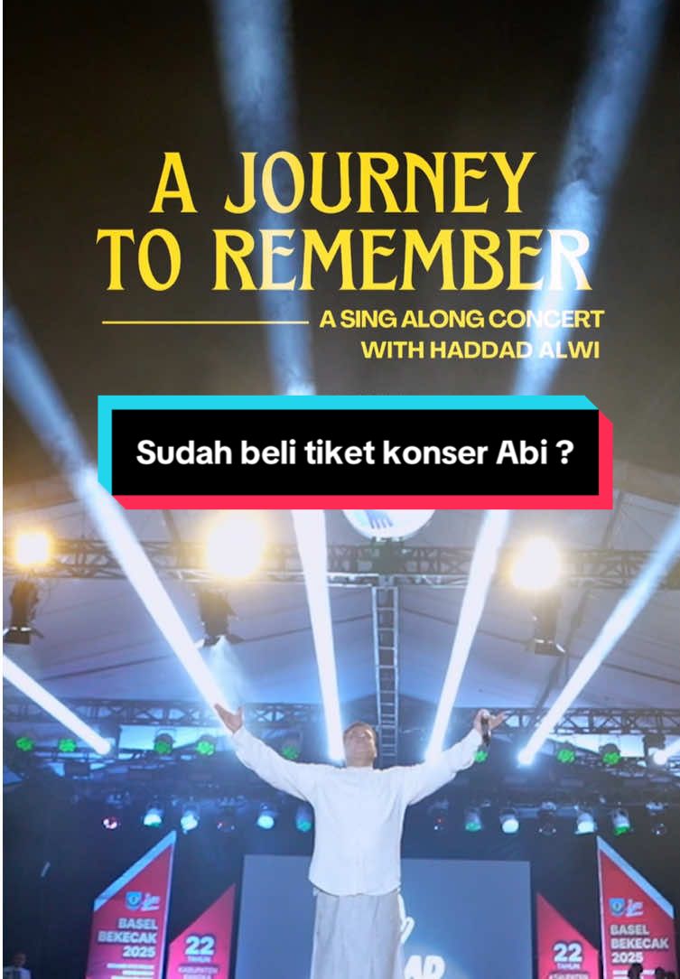 Siapa yang sudah beli tiket A Journey to Remember; a sing along concert with Haddad Alwi 21 Maret ini di @M Bloc Space ? Komen dibawah. Yang belum, buruan amankan tiketmu di goers.co/haddadalwi atau klik link di bio ya  #konsermusik #konser #RamadanDiTiktok #infokonser #konserjakarta #musik #event #haddadalwi #shalawat #mbloc #ramadhan #cintarasul #lagureligi #musikreligi #musikindonesia #abihaddadalwi #rindumuhammadku  #puasa 