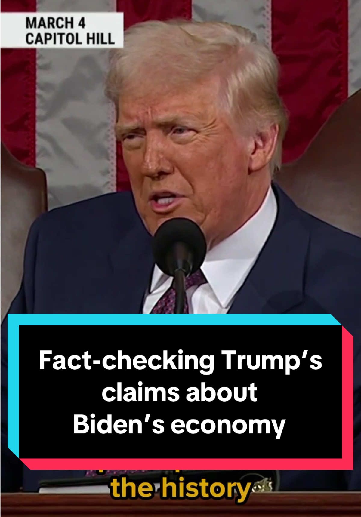 President Trump spent much of his speech criticizing former President Biden's economy and Biden's policies, saying he inherited an 'economic catastrophe' and an 'inflation nightmare'. #MorningJoe’s Mika Brzezinski fact checks Trump's claims. #trump #news #facts  #biden  #economy