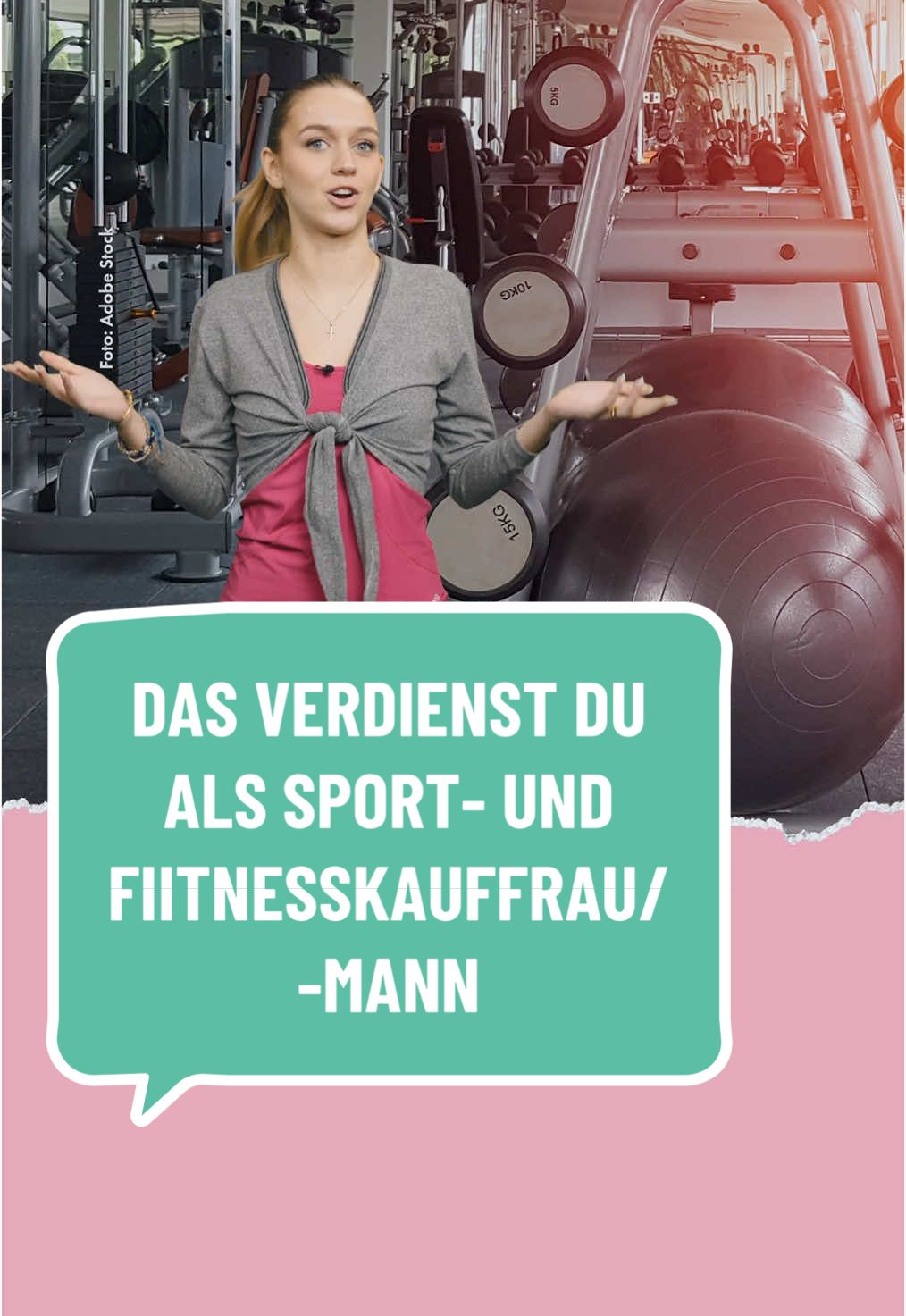 Markiere eine Fitnessmaus, die ihr Hobby zum Beruf machen sollte.🏋️‍♀️ #job #gehalt #sport #Fitness #sportundfitnesskauffrau #ausbildung #dasverdienstduals  . . Quellen: Bundesagentur für Arbeit, Stepstone 