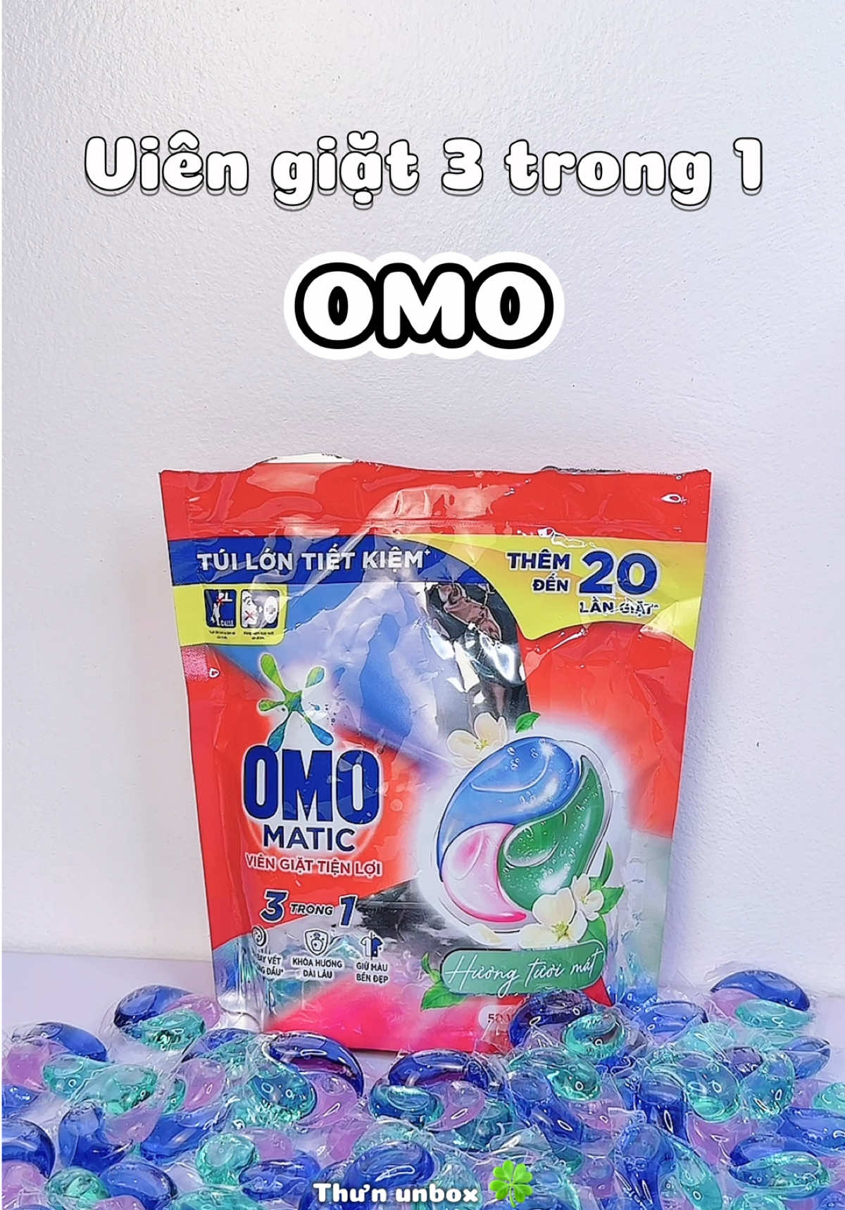 Viên giặt OMO tiện lợi 3 trong 1 #omo #viengiatomo #viengiattienloi #viengiat #tuigiatomo 