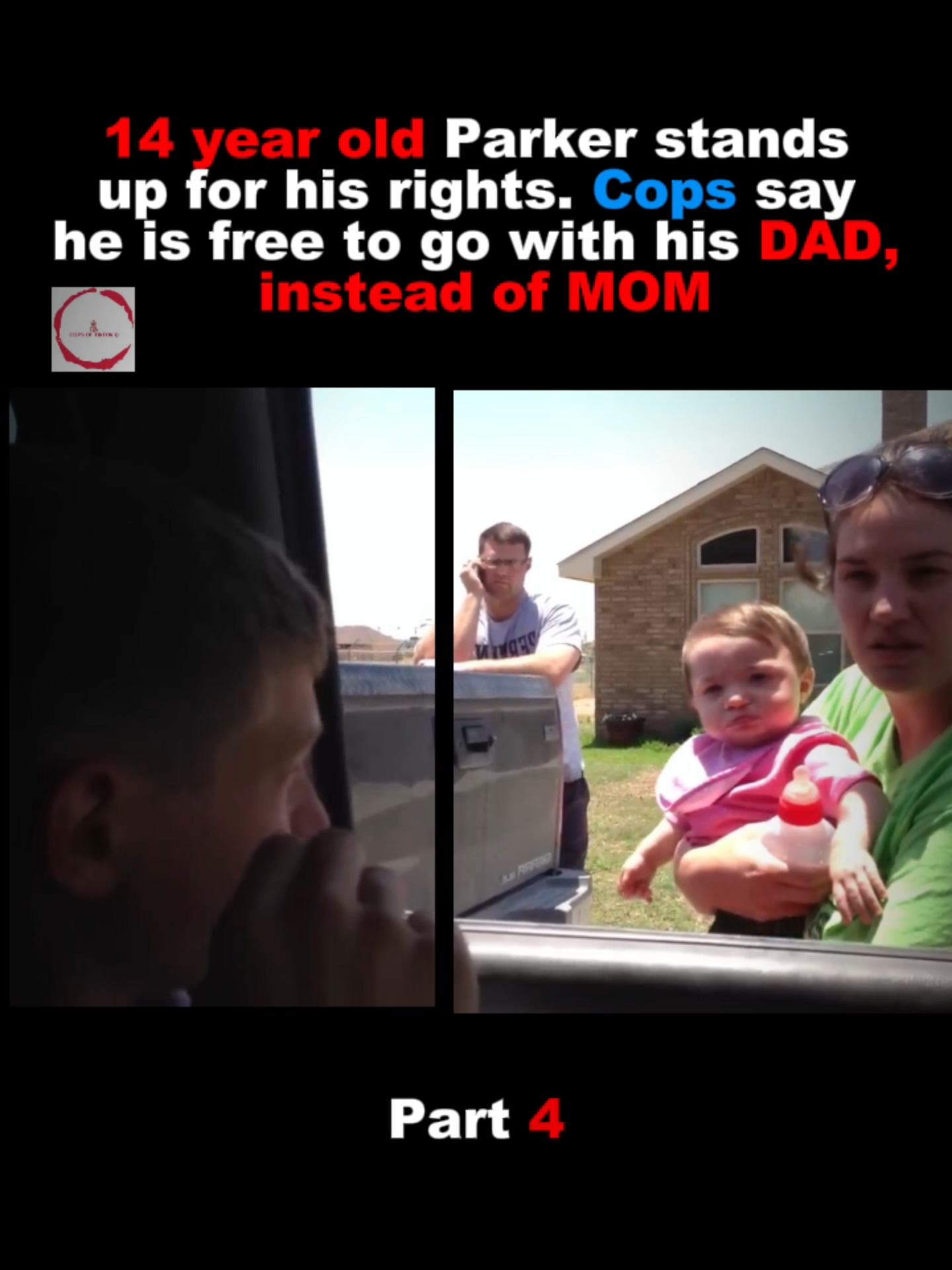 14 year old Parker stands up for his rights. Cops say he is free to go with his dad, instead of mom part 4 #crime #arrested #footage #policebodycam #bodycam #fyp #foryoupagе #cops #police #law 
