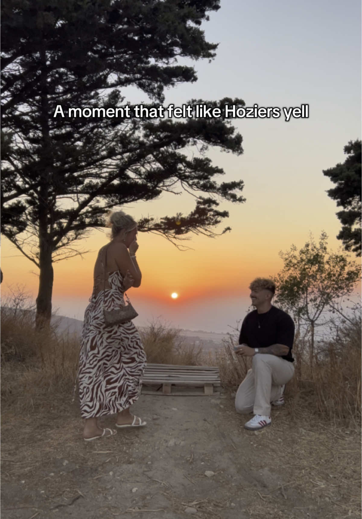 She said yes btw  #proposal #rhodes #engagement #sunsetlover #fyp #fyppp #hozier 