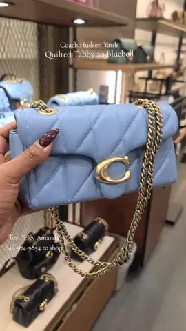 Blooming with every shade of blue the Quilted Tabby 20 in Bluebell... perfect hue for spring #coachretailemployee #hudsonyards #fashion #style #trending #fyp #foryoupage #quiltedchic #springbreak 