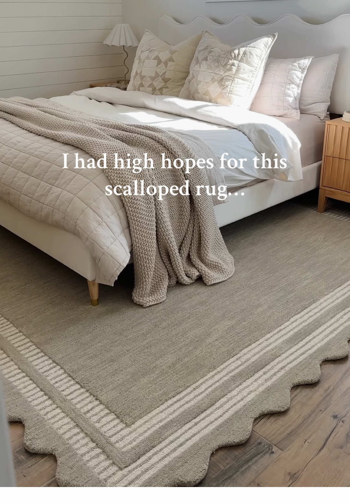 Follow and comment below—because I had high hopes for this rug, and it completely exceeded them. The scalloped edges, the texture, the way it instantly warms up the space… I’m obsessed. And apparently, so is my husband—he’s told me three separate times that “the new rug looks really good.” Not even joking. He also loves when I get wool rugs because they last so much longer than anything else. Safe to say, this one’s a winner. #homedecor #ruglove #moderncottage #neutralhome #scallopedrug #cozyhome #interiorstyling #homestyling #rugrefresh #decorinspo #homeinspo #warmminimalism #organicmodern #interiorinspo #amazonhome 