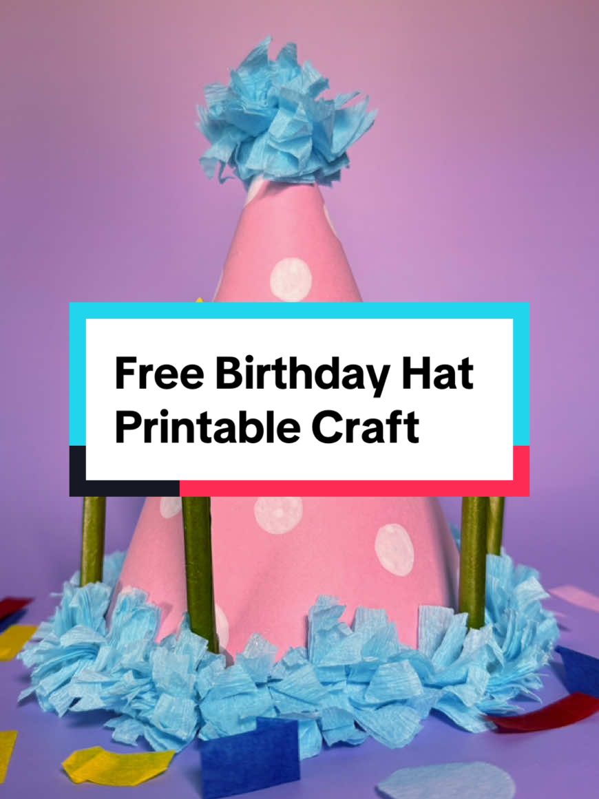 DIY Birthday Party Hat Free Printable Kids Craft! Make Your Own Party Hat Paper Craft 🥳 Let’s get this party started! I’ve created a fun and easy DIY birthday hat craft that you can make at home using my free printable! 🥳✨ This paper craft party hat is perfect for kids’ birthdays, classroom celebrations, party favors, or just for fun! My Happy Party Hat is made with cardstock, crepe paper, and paper straw candles, but you can get creative with crayons, markers, stickers, glitter. Whatever you have on hand! 🎨🎂 Make your own personalized birthday hat today! Don’t forget to tag me so I can see your amazing creations! #kidscrafts #kidsart #kidsactivities #printable #papercraft #easycraft #happybirthday #DIY