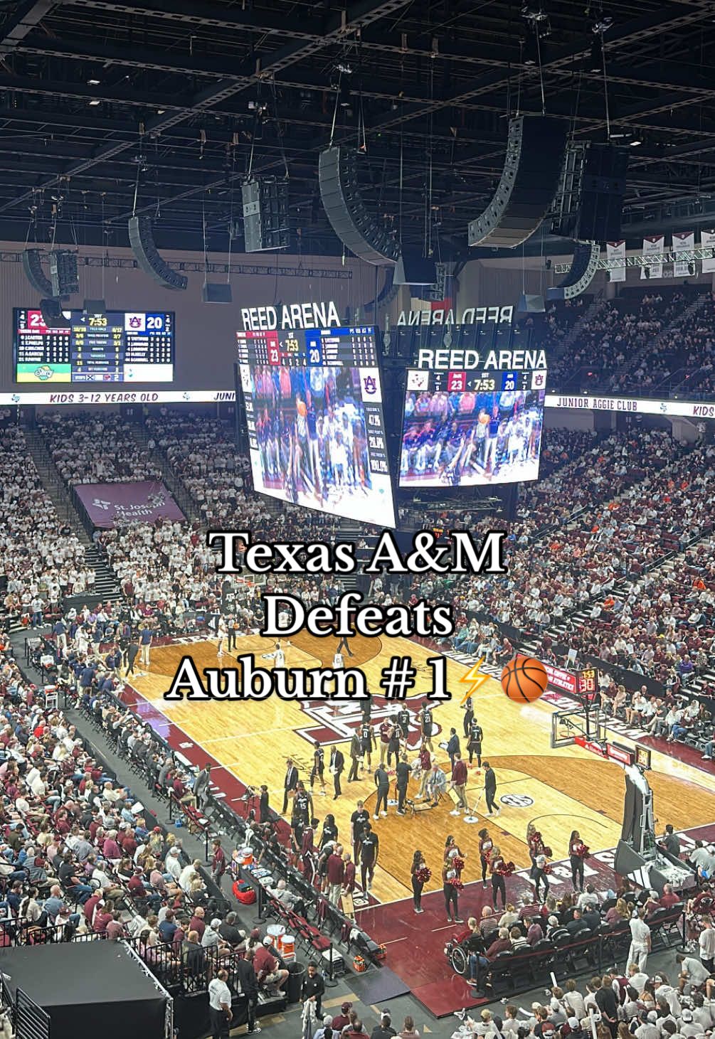 WHAT. A. NIGHT. 4 Aggies take down # 1 Auburn in the final home game of the season, and Wade Taylor cements his legacy with his jersey officially retired and hung in the rafters! An Aggie legend forever. 12th Man showed OUT for this one!  #aggiebasketball #tamu #GigEm #aggiemensbasketball #BTHOauburn #aggies #collegebadketball #aggieland  #WadeTaylor #basketball